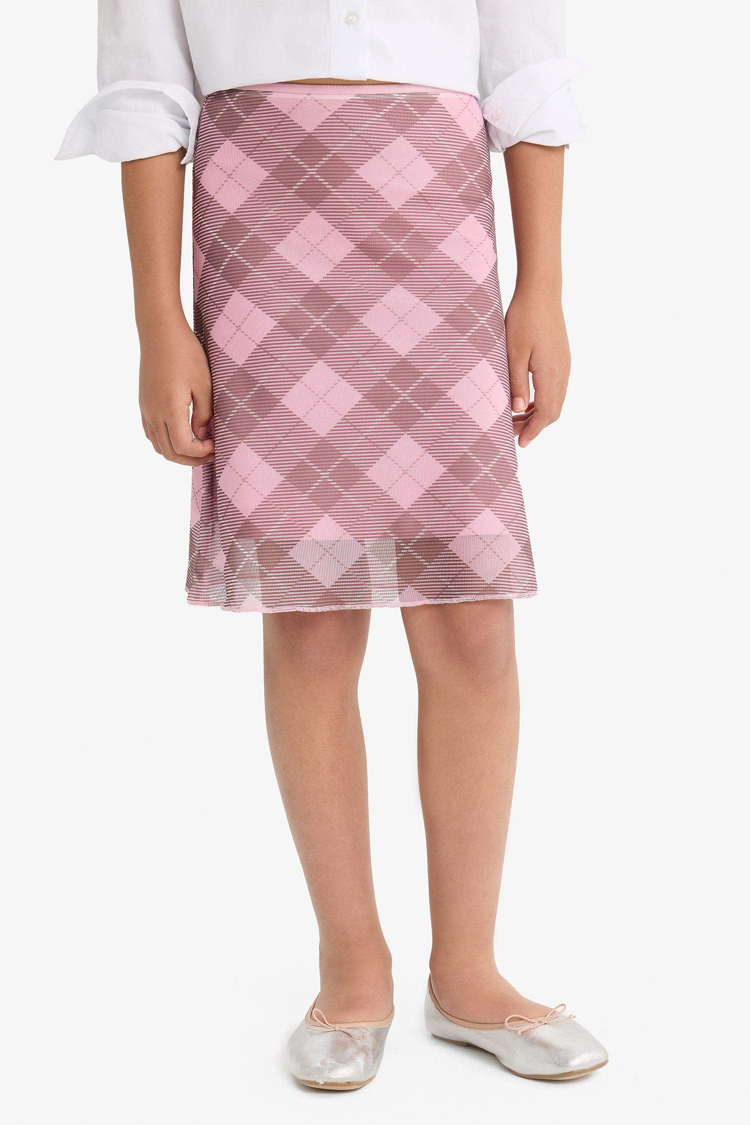 Kız Çocuk Kareli Tül Etek