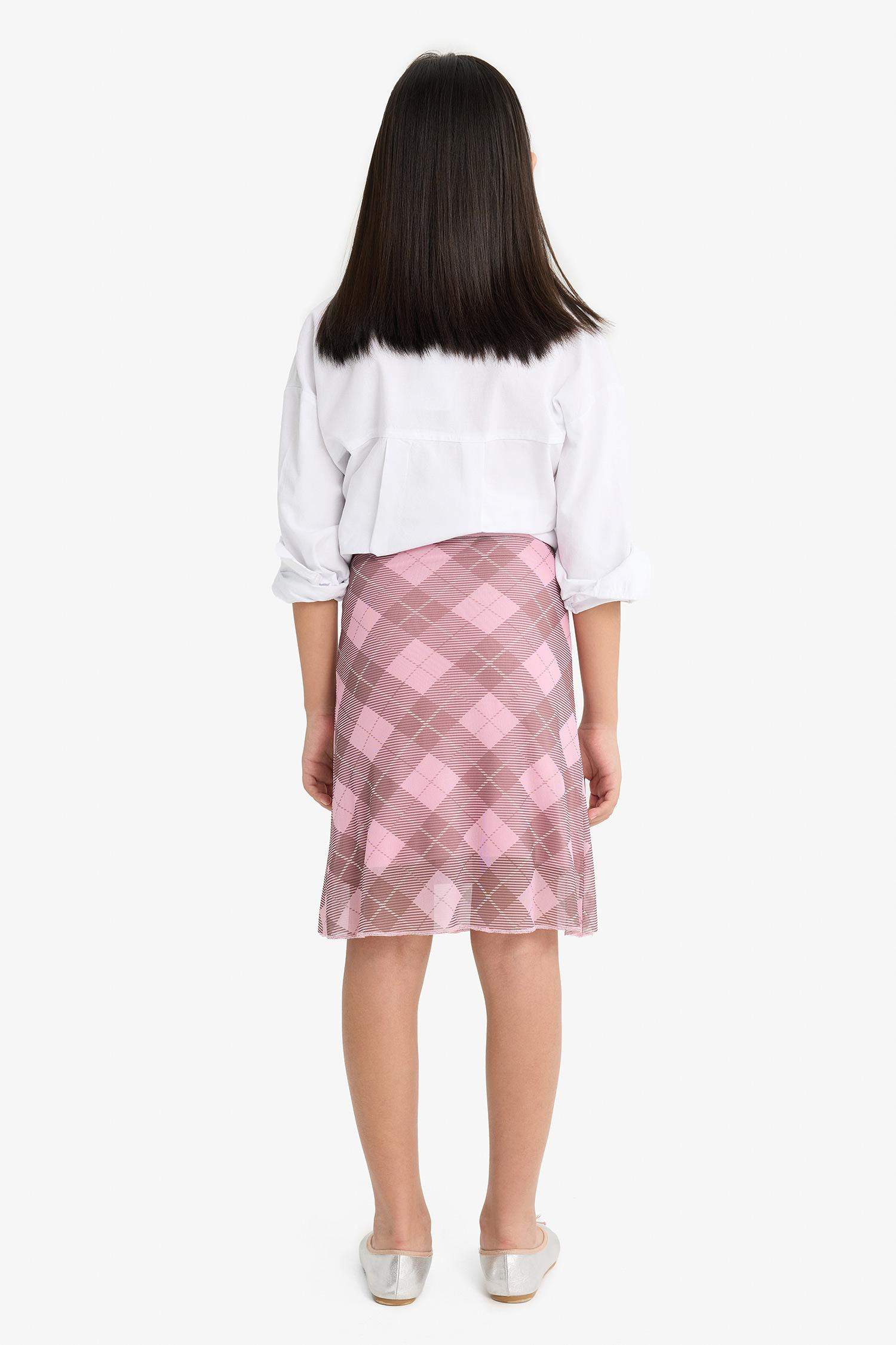 Kız Çocuk Kareli Tül Etek