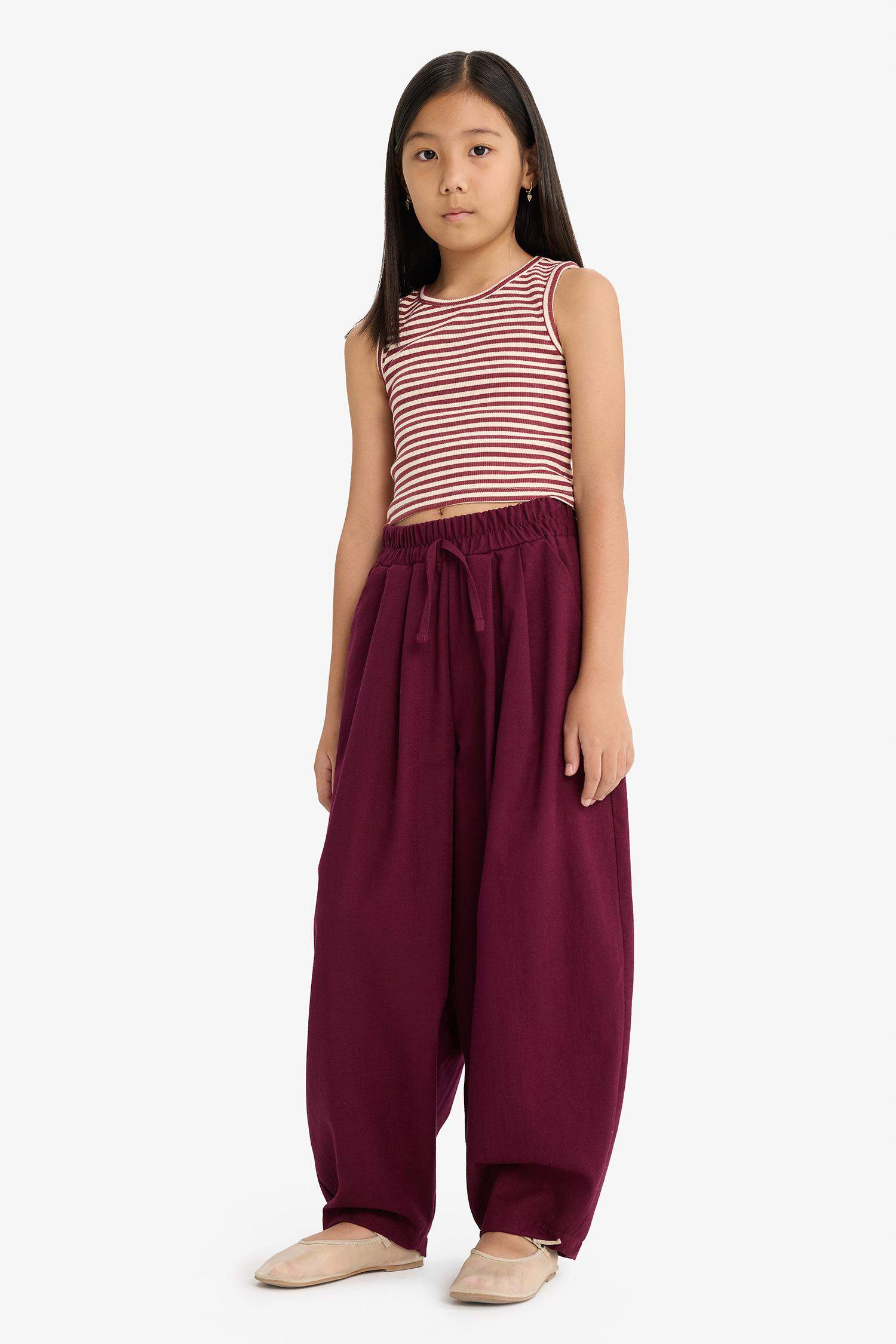 Girl Barrel Fit Cotton Trousers