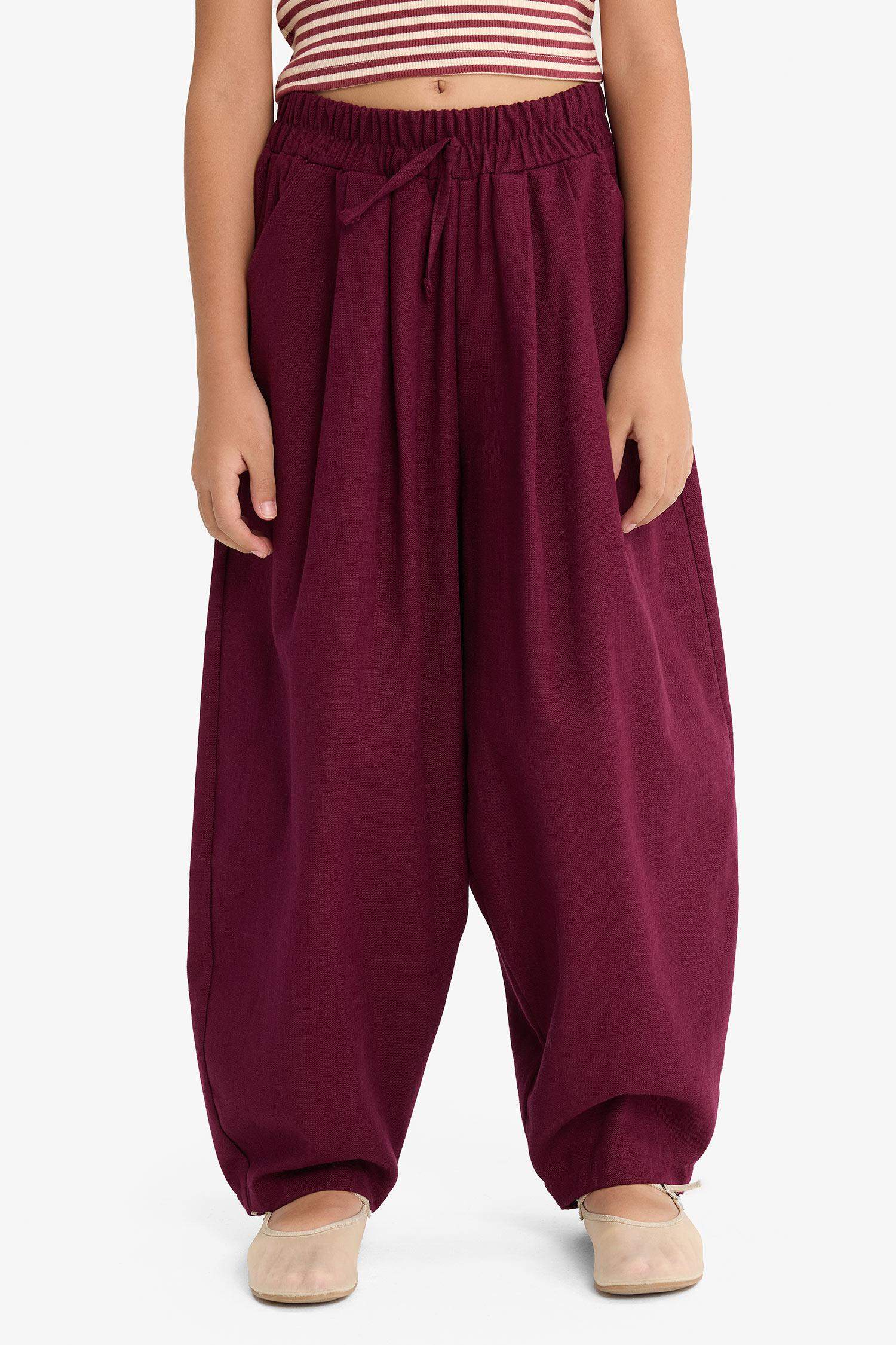 Girl Barrel Fit Cotton Trousers