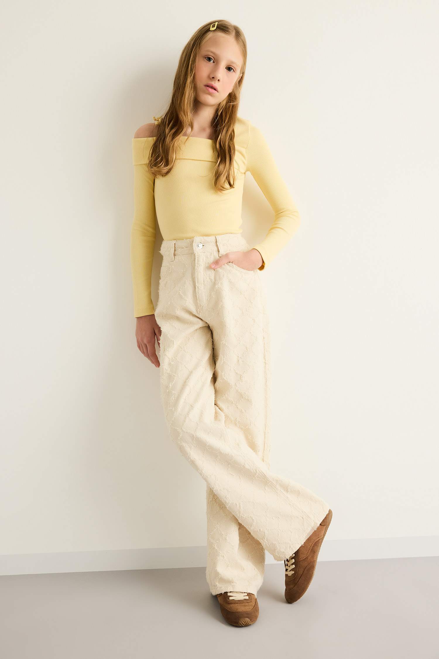 Kız Çocuk Baggy Fit Twill Pantolon