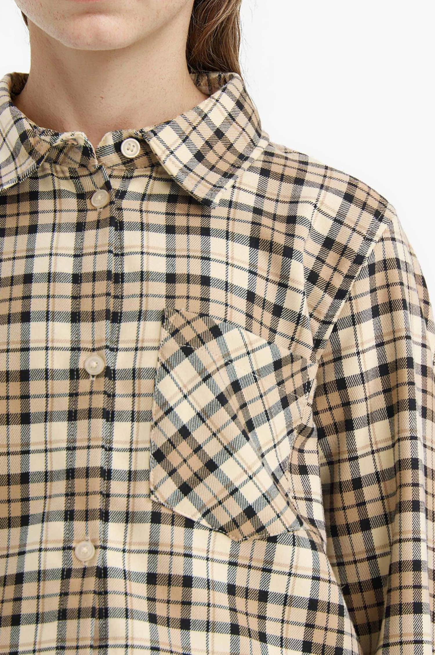 Kız Çocuk Oxford Kareli Uzun Kollu Gömlek