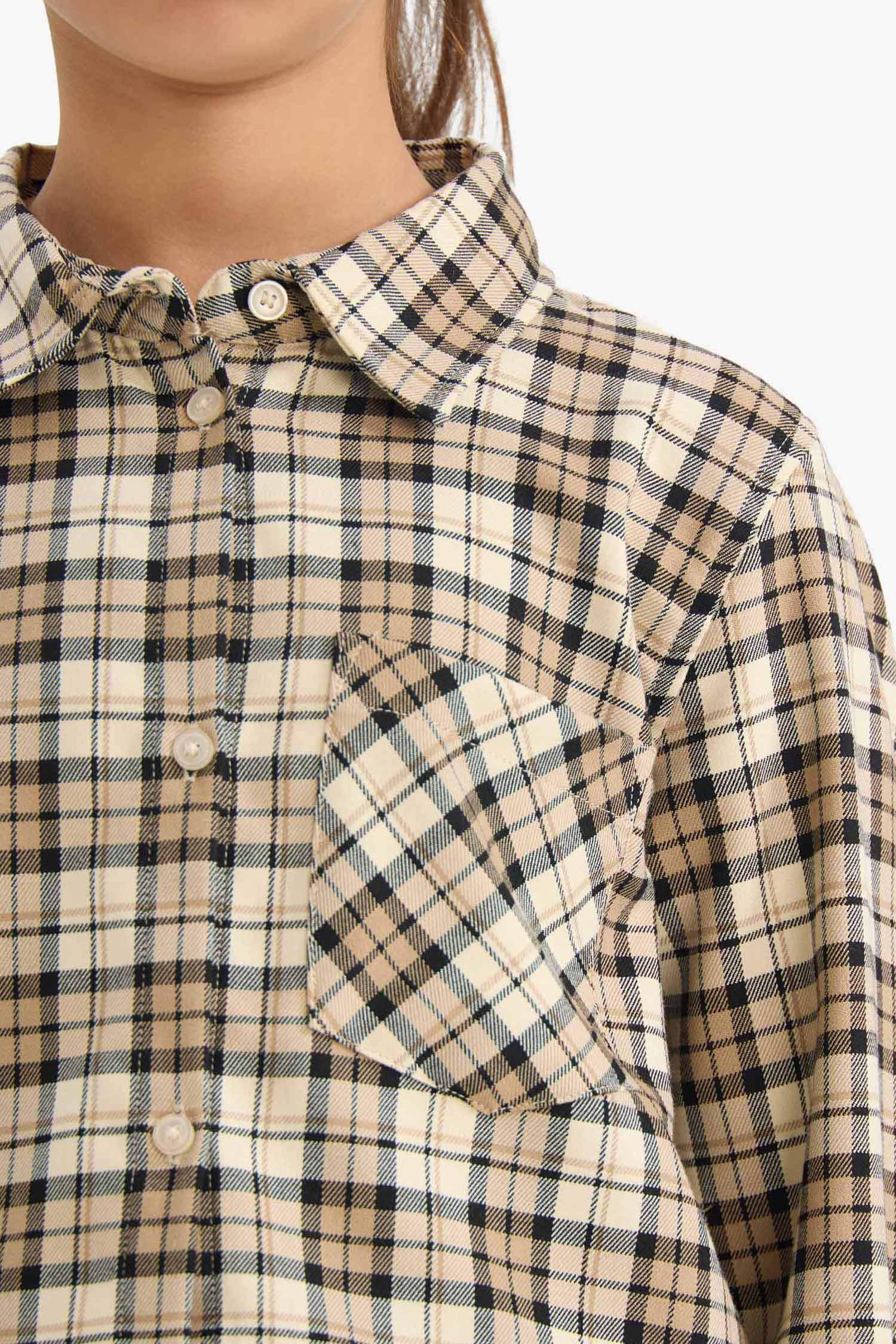 Oxford Kareli Uzun Kollu Gömlek Kız Çocuk