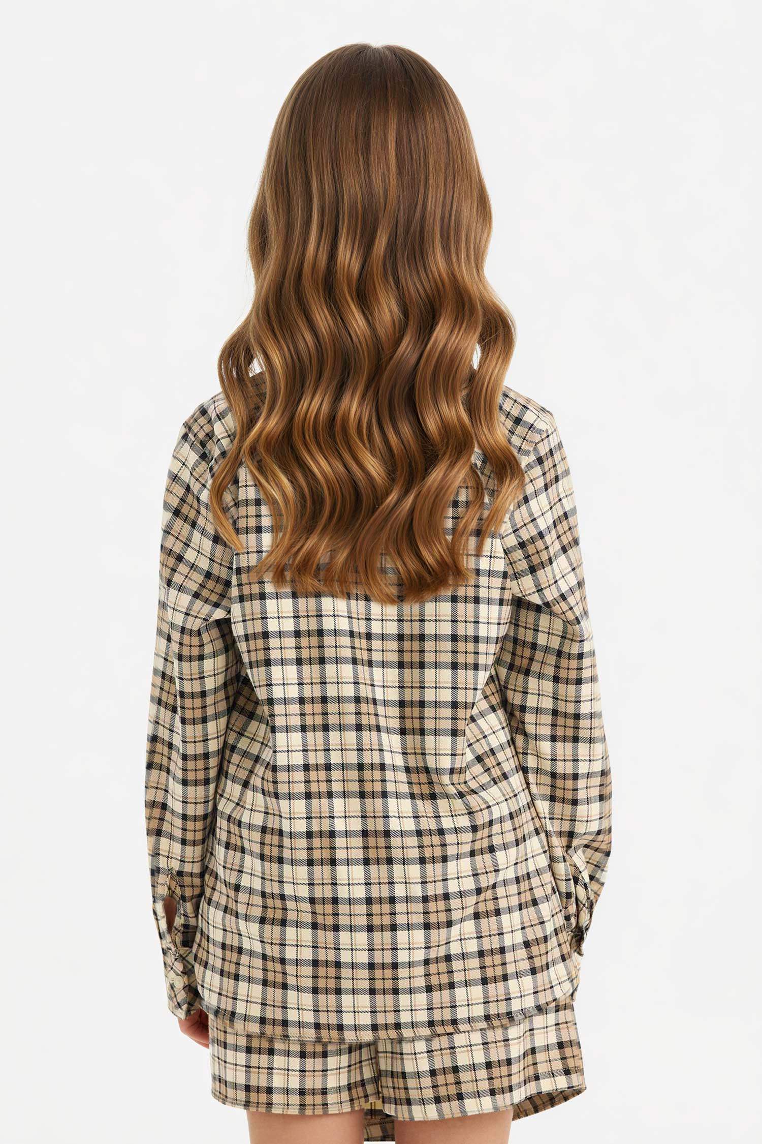 Oxford Kareli Uzun Kollu Gömlek Kız Çocuk