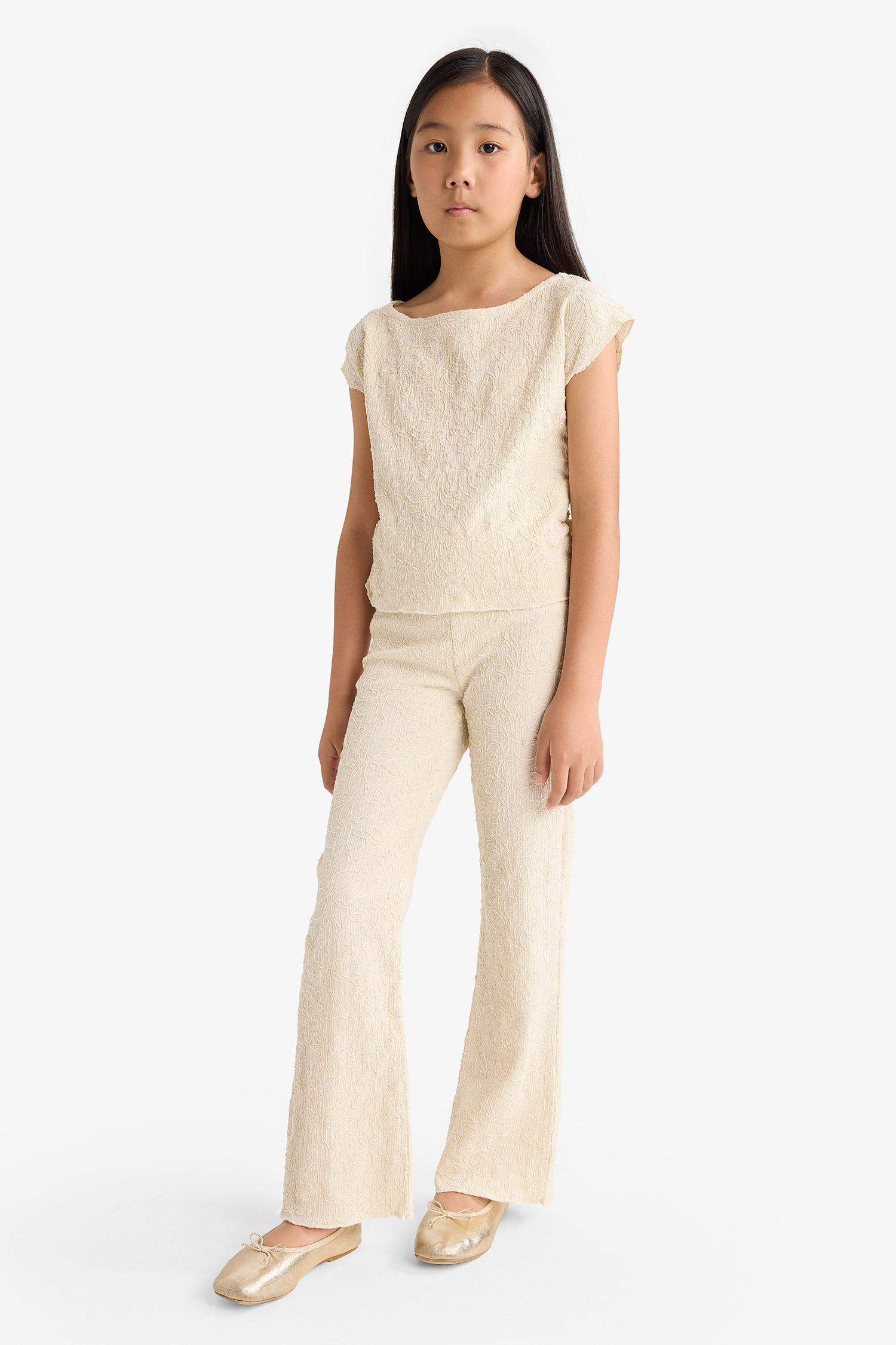 سيت بناتي بنطلون وتيشيرت مطرز - قطعتين