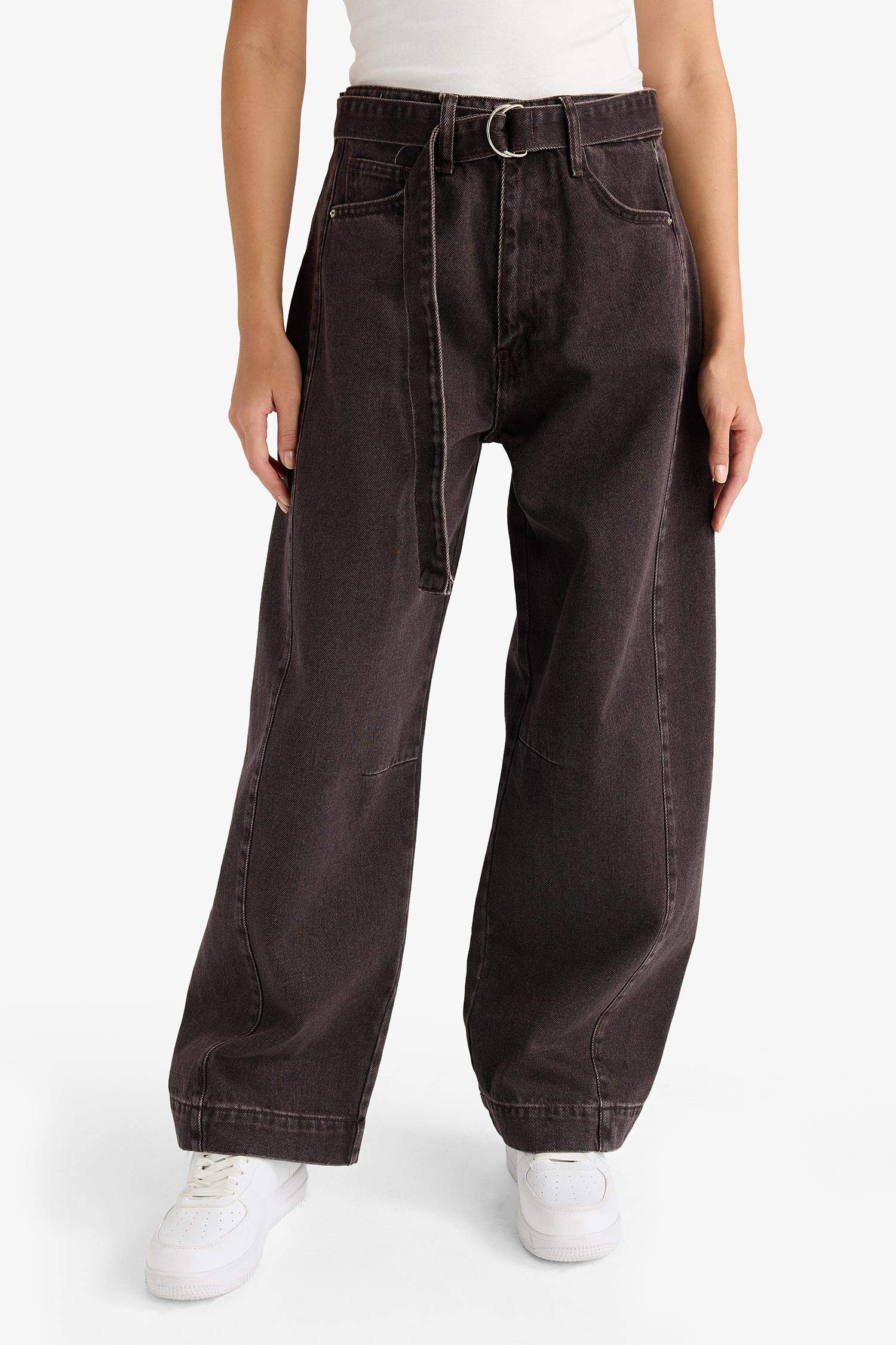 Barrel Fit High Waist Long Jeans