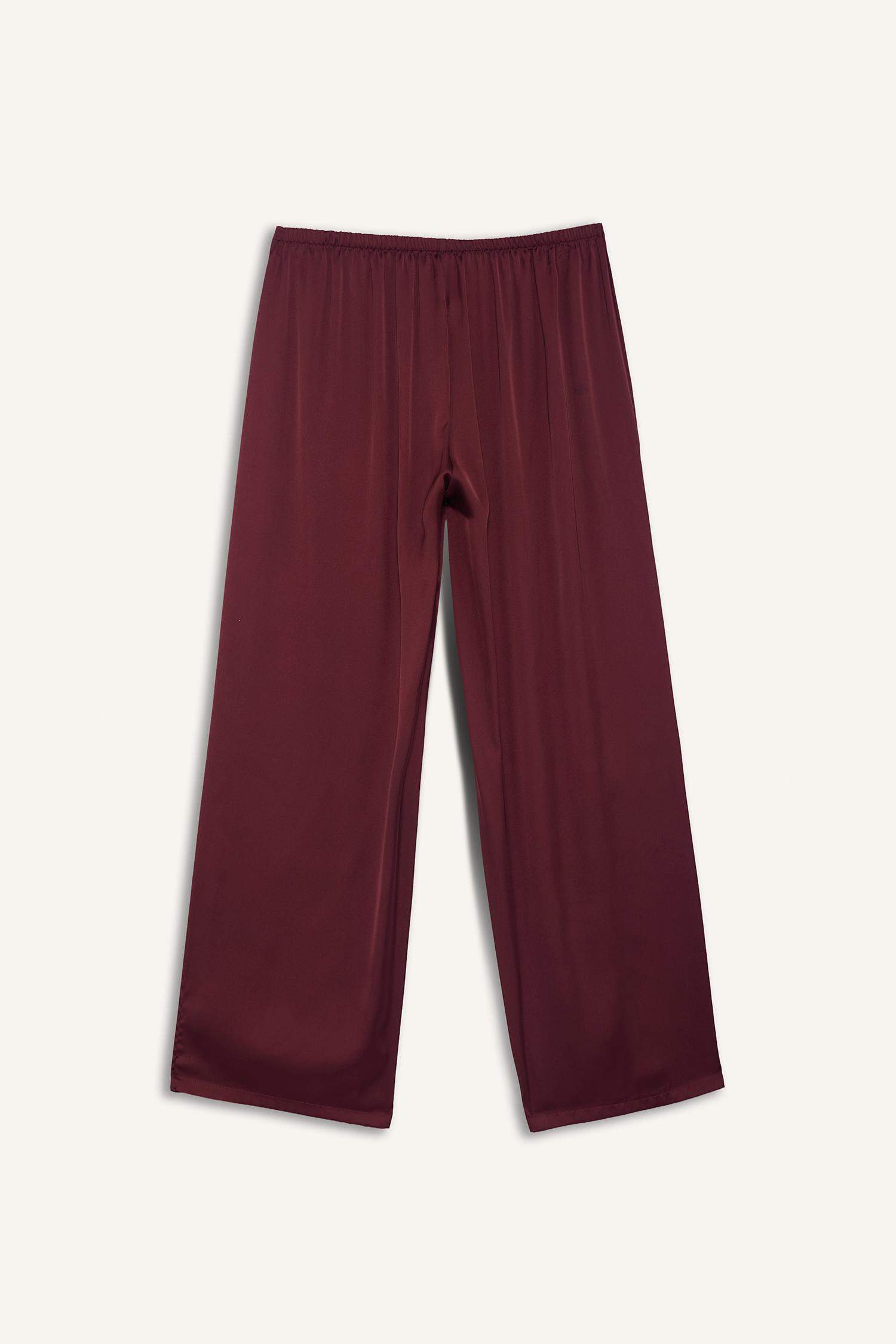 Regular Fit Long Length Satin Pajama Pants