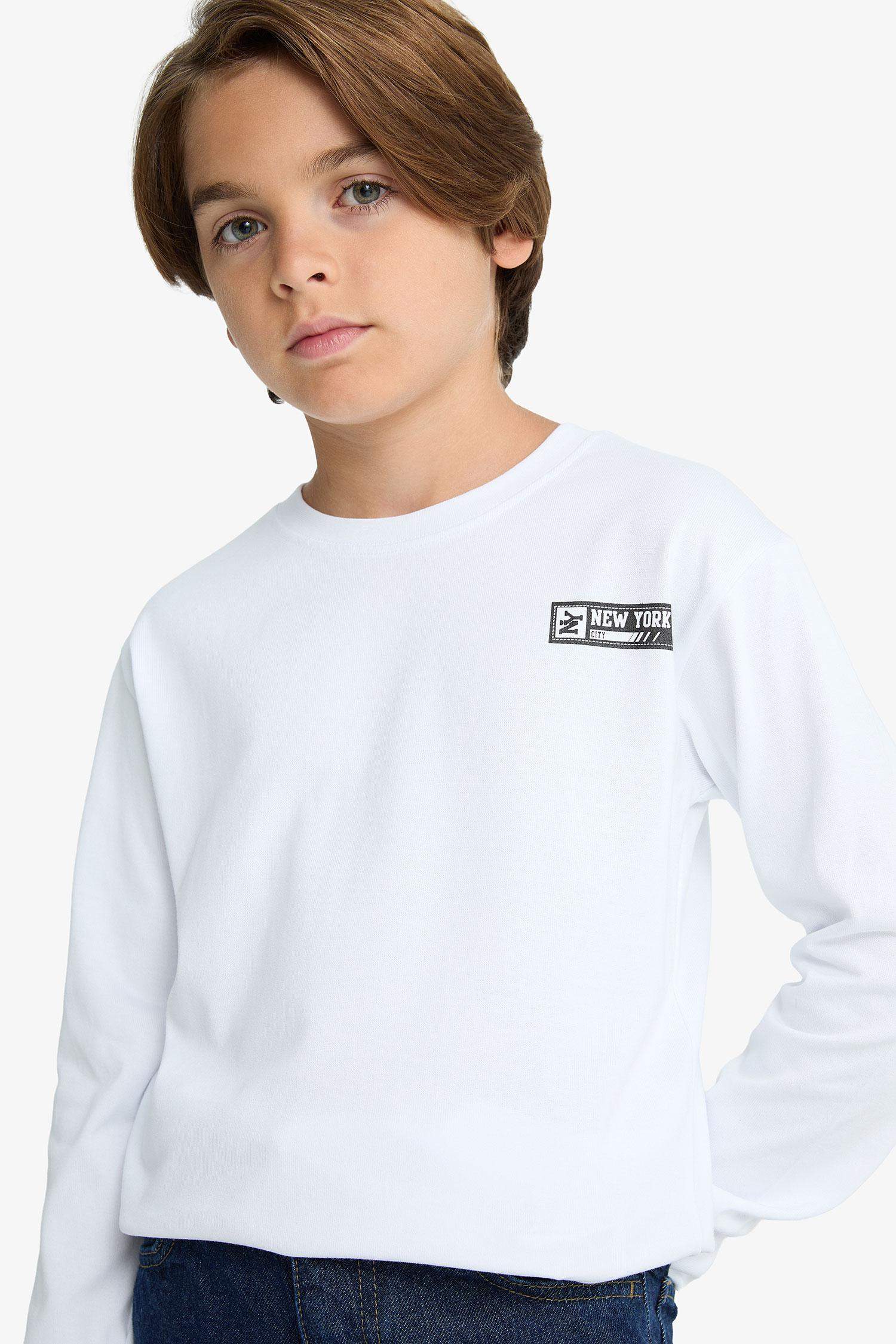 Boy Crew Neck Printed Long Sleeve T-Shirt