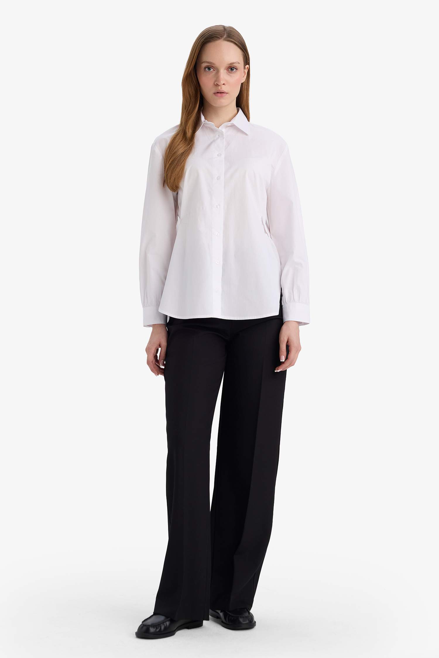 Tunique en coton à manches longues Coupe régulière