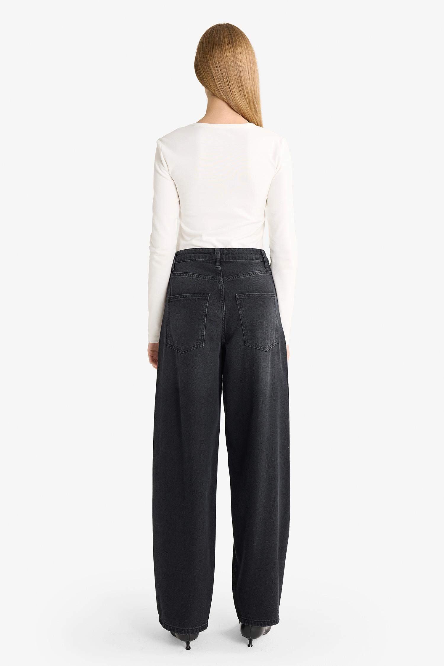 Baggy Fit High Waist Long Jeans