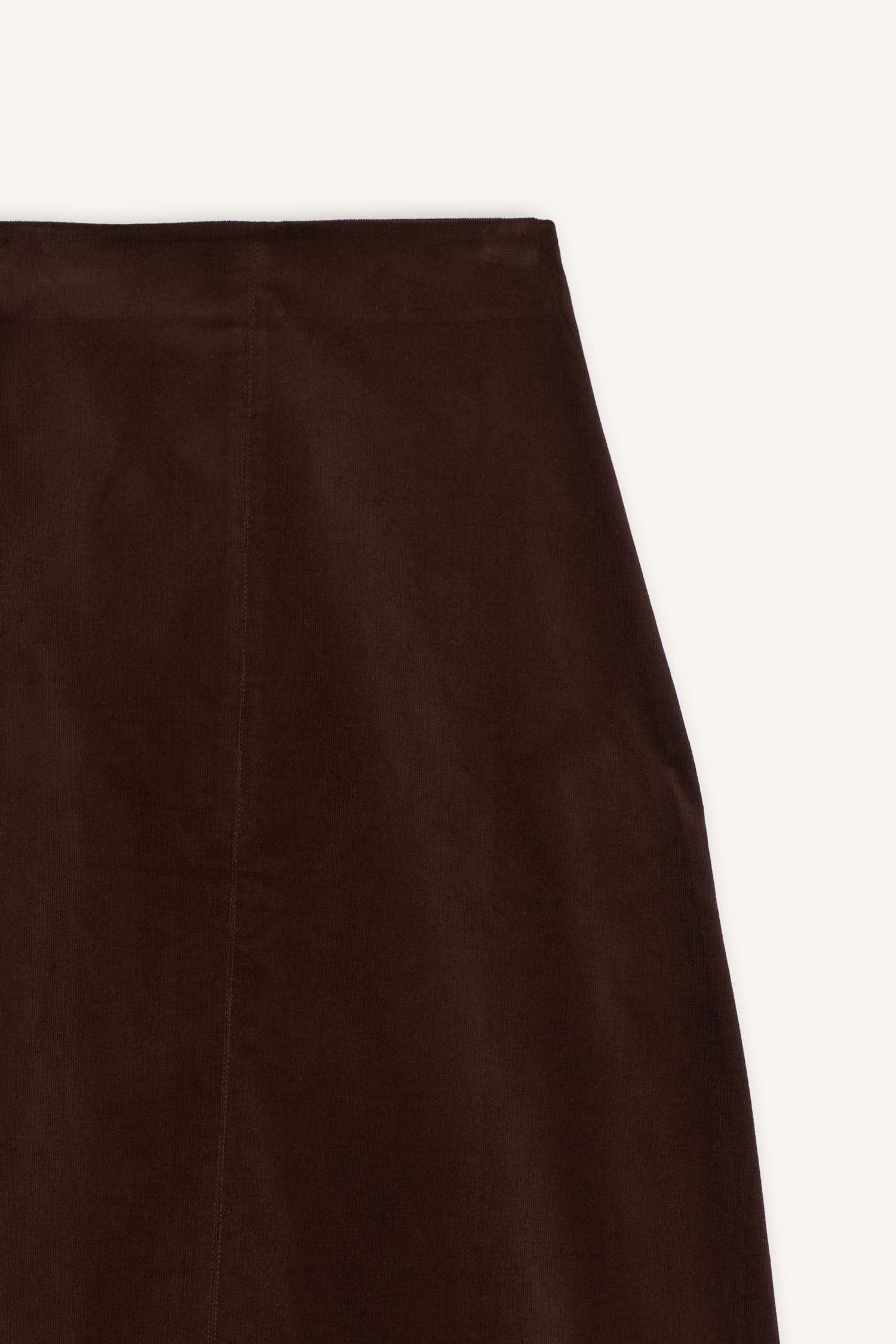 Regular Fit Velvet Normal Waist Midi Skirt