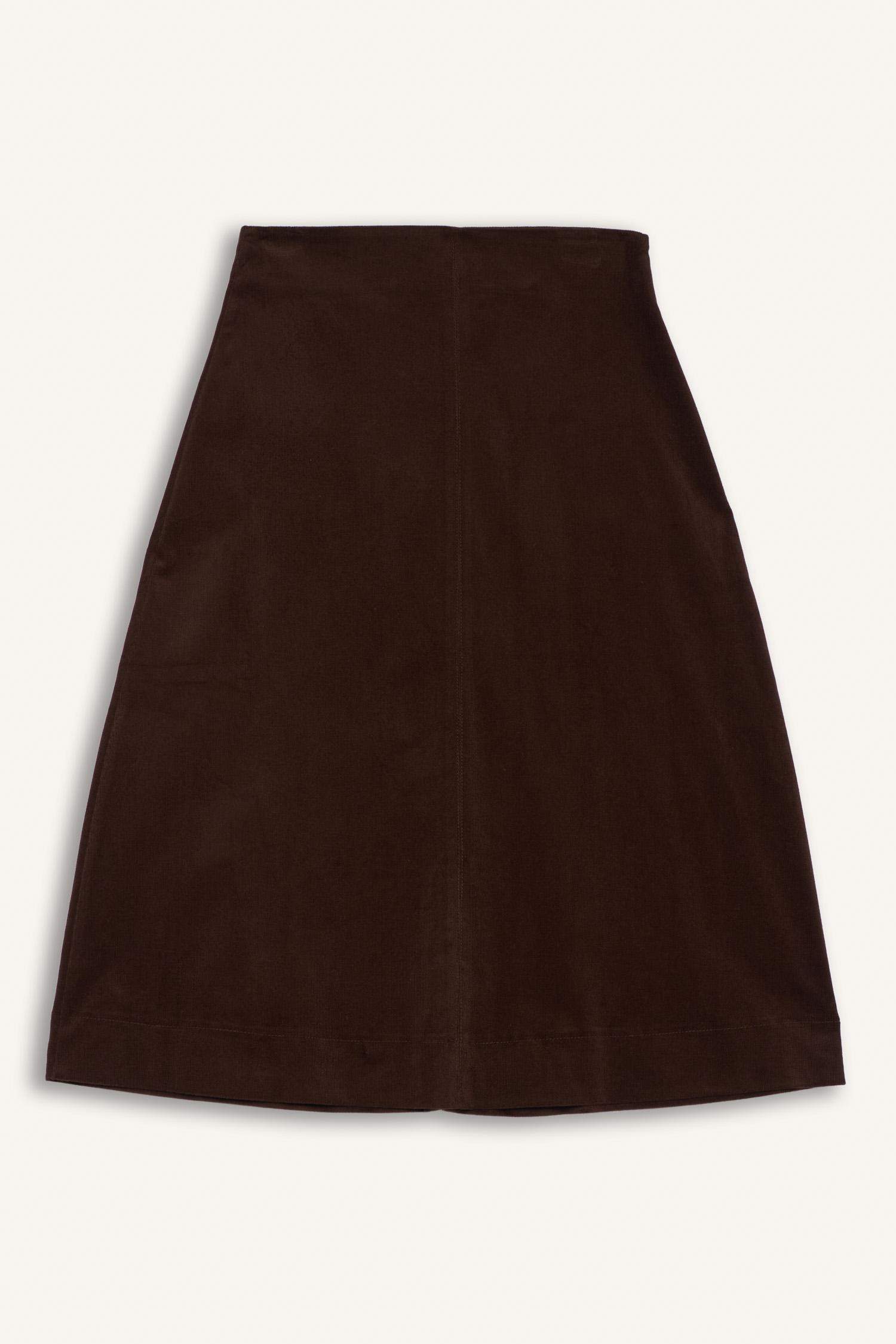 Regular Fit Velvet Normal Waist Midi Skirt