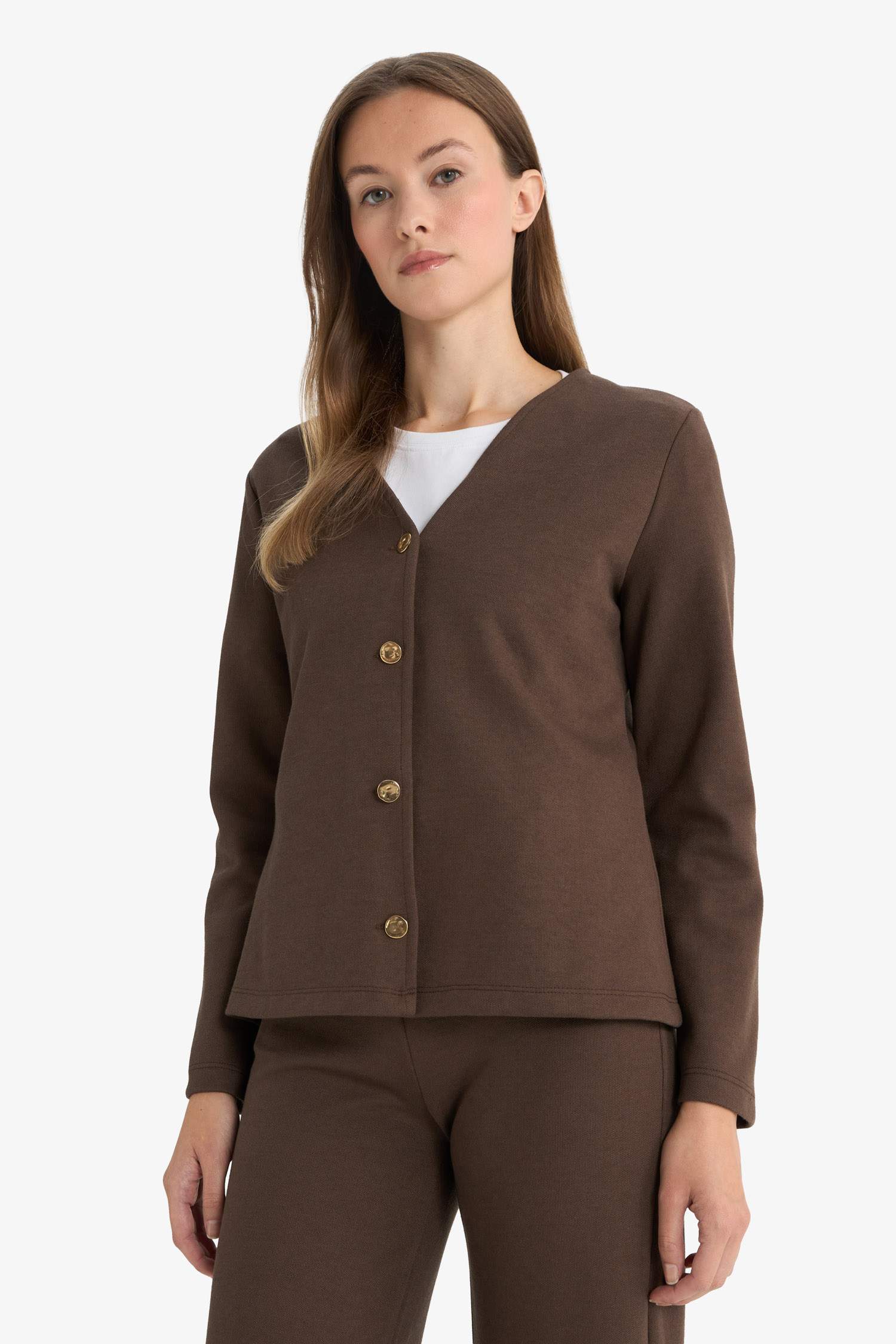 Regular Fit V Yaka Pike Hırka