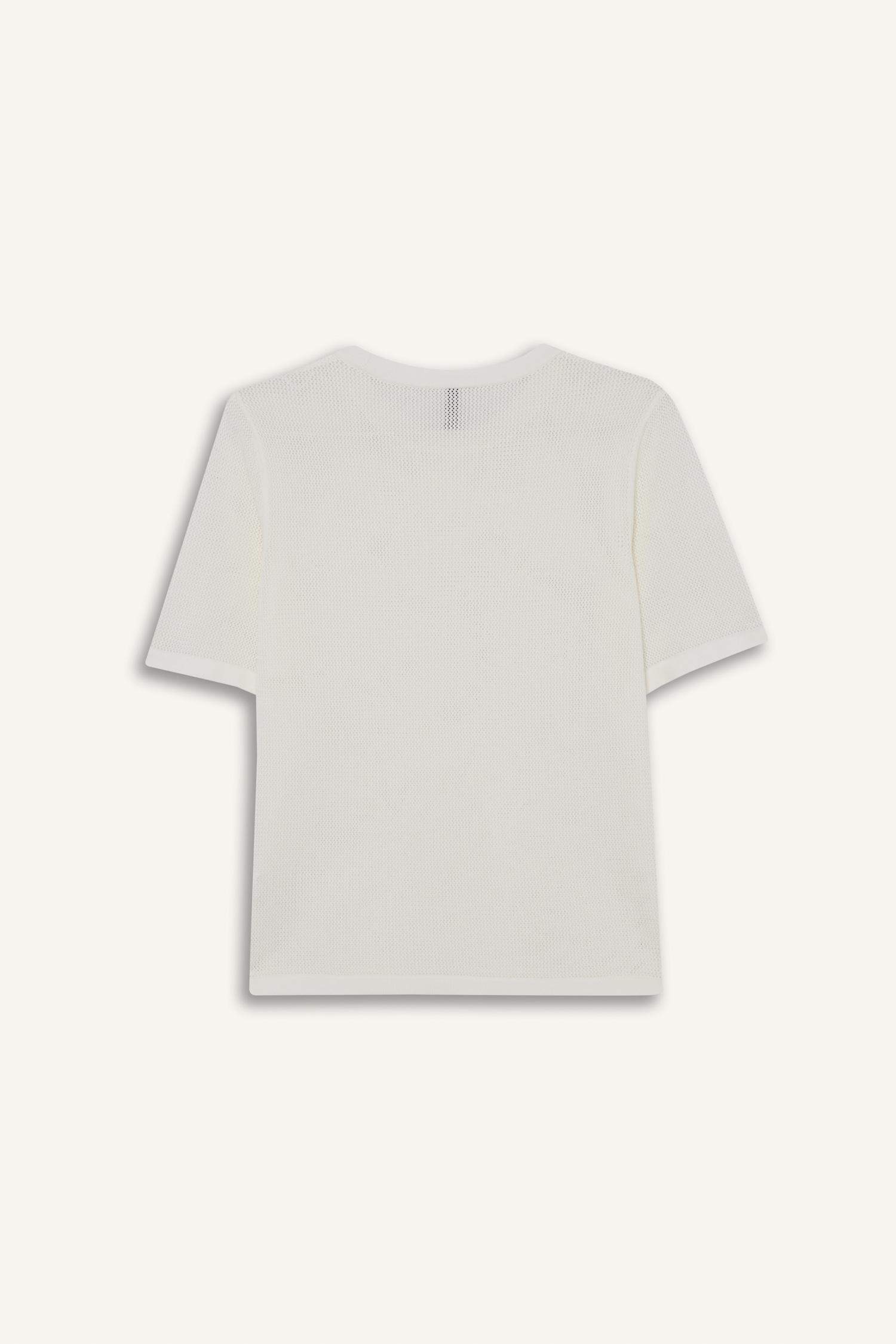 Regular Fit Bisiklet Yaka Ajurlu Kısa Kollu Kazak