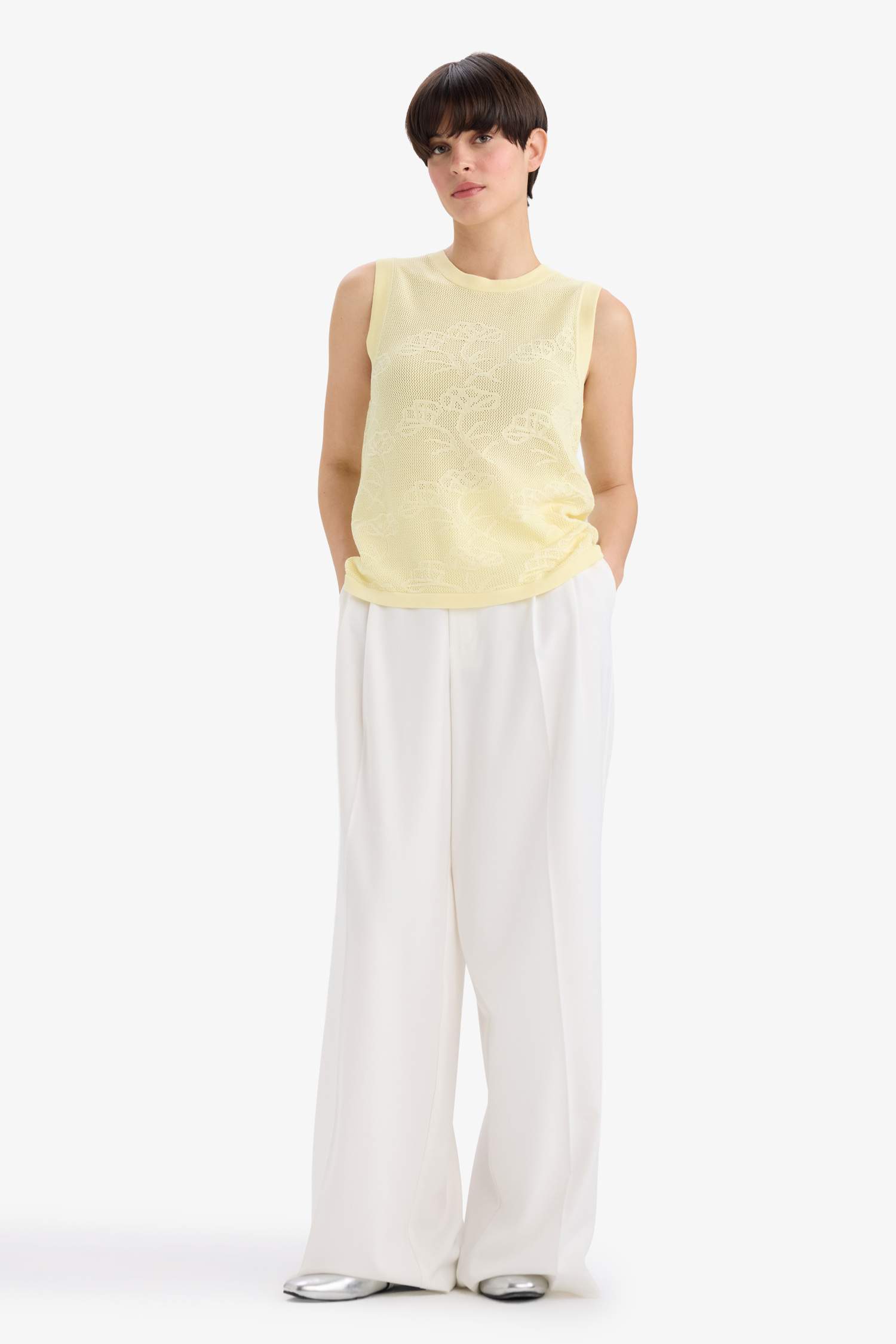 Regular Fit Ajurlu Bisiklet Yaka Triko Atlet