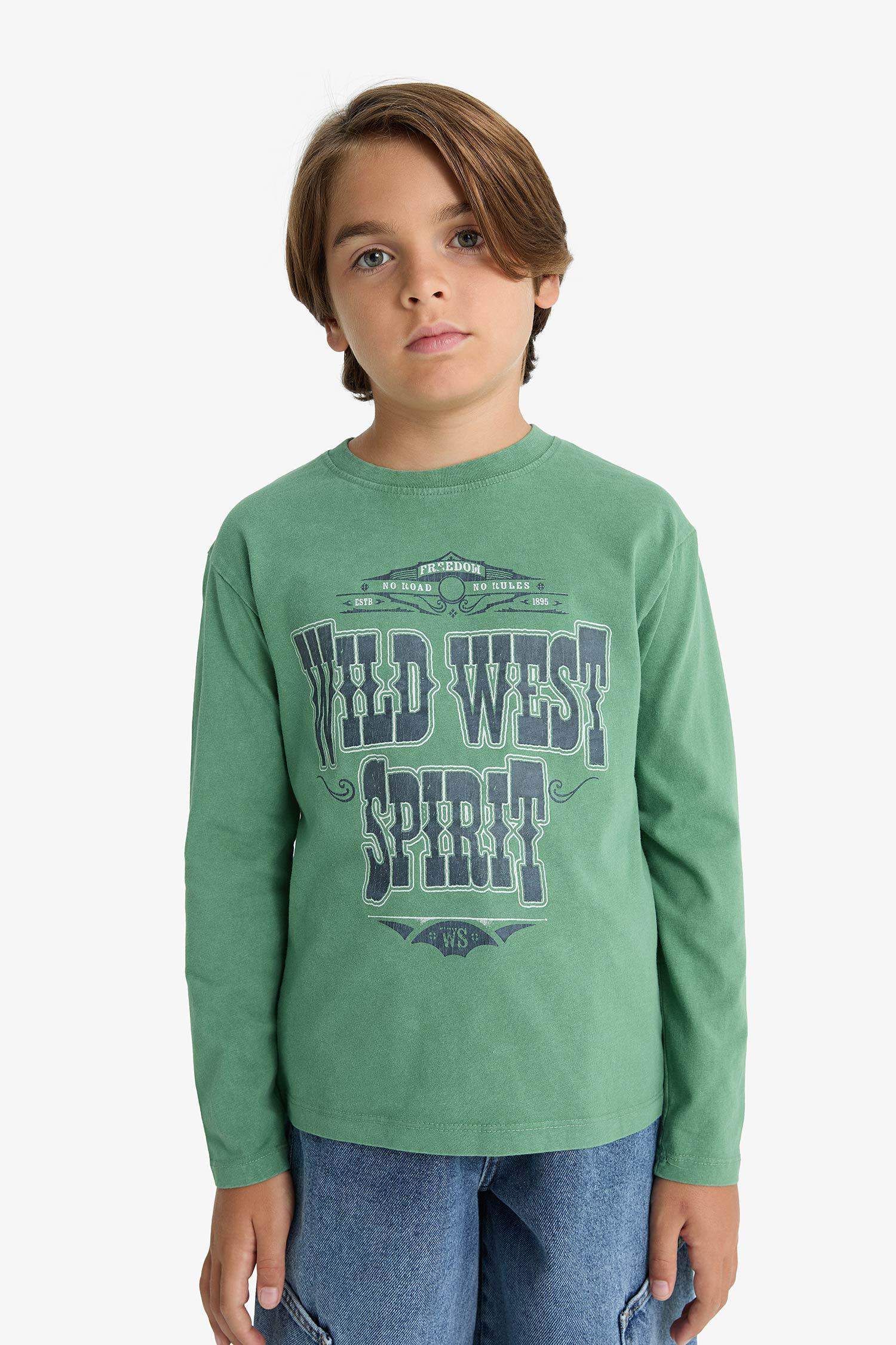 Boy Crew Neck Printed Long Sleeve T-Shirt