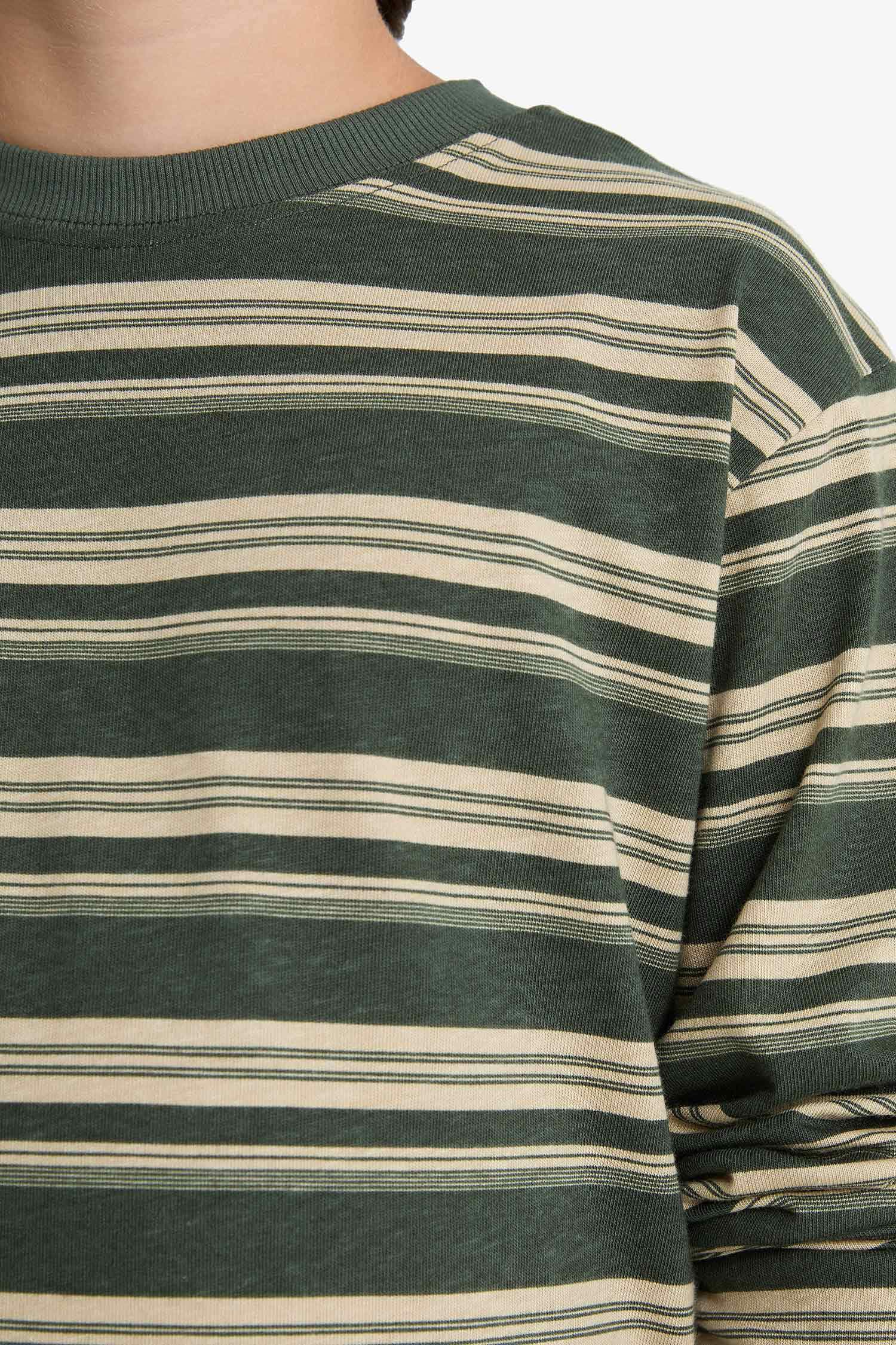 Erkek Çocuk Bisiklet Yaka Çizgili Uzun Kollu Tişört