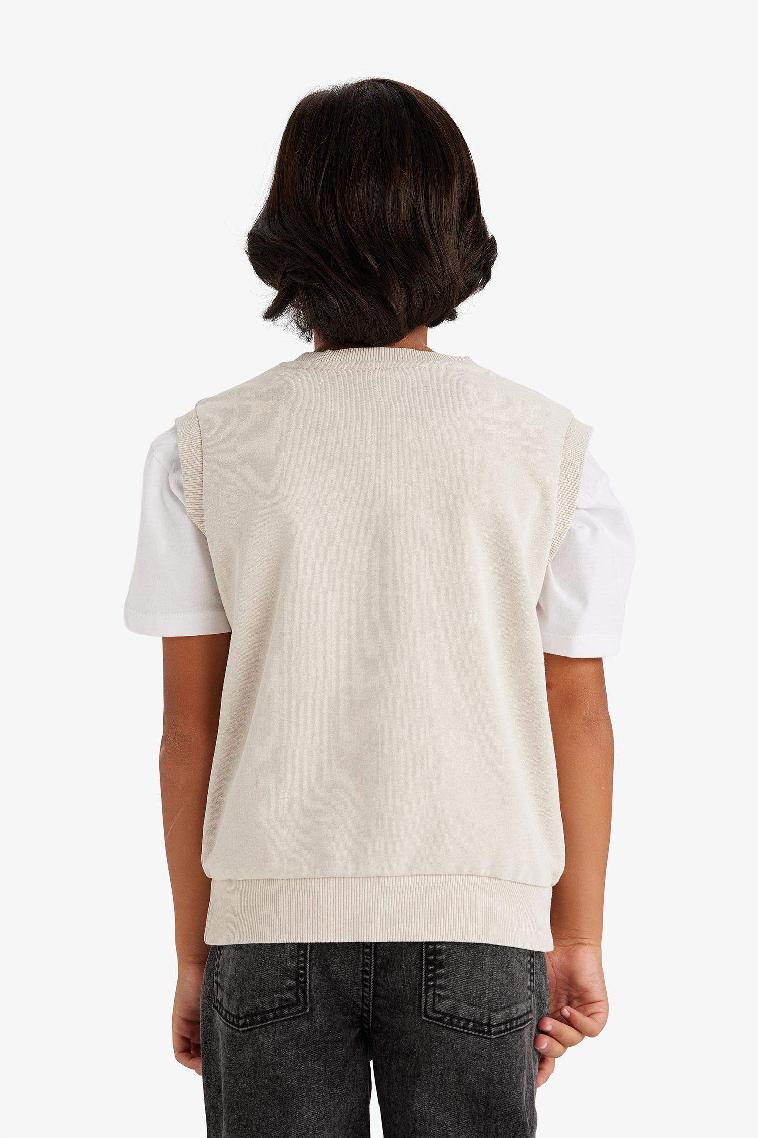 Erkek Çocuk V Yaka Yıkamalı Süveter