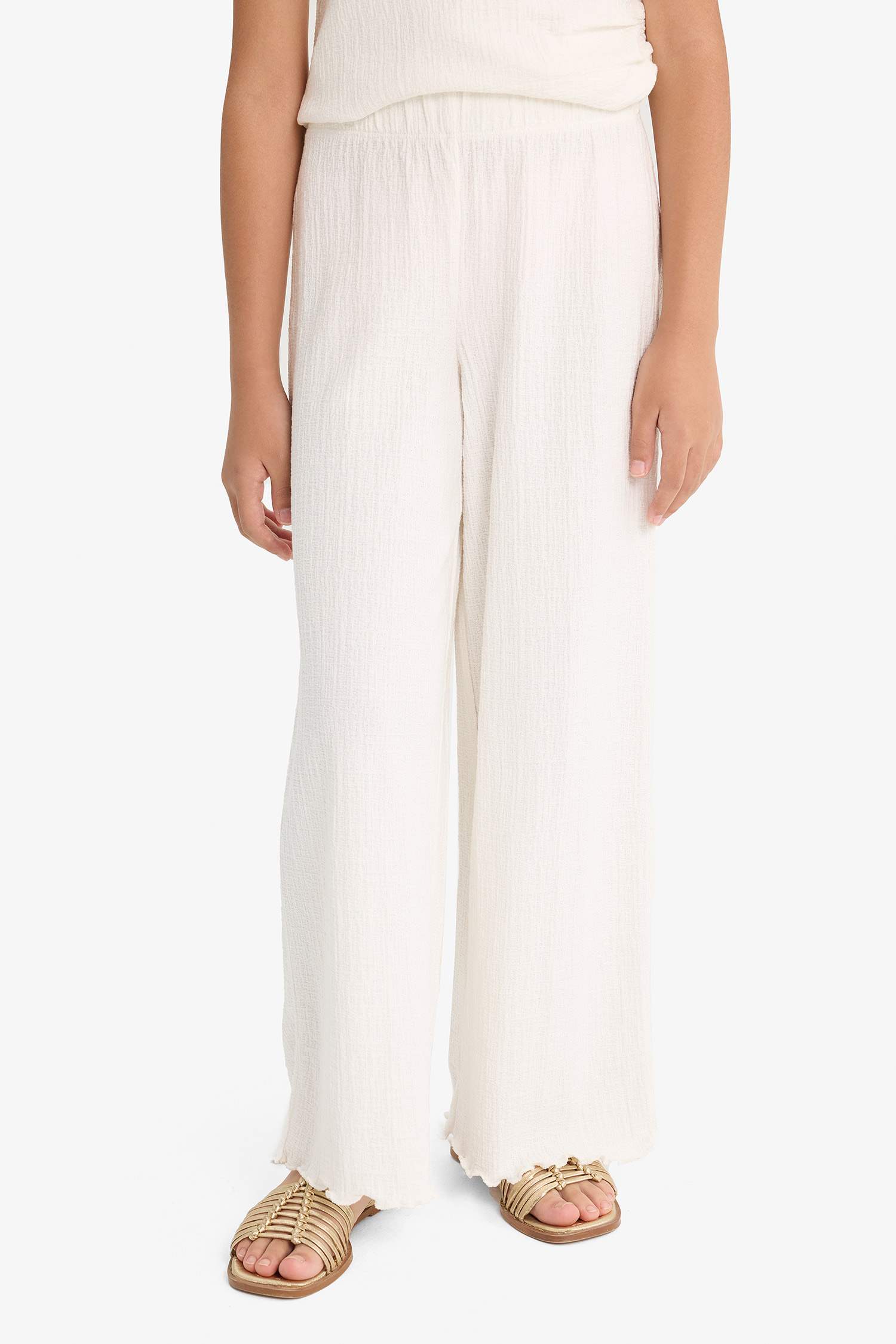 Girl Sleeveless Blouse Trousers 2 Piece Set