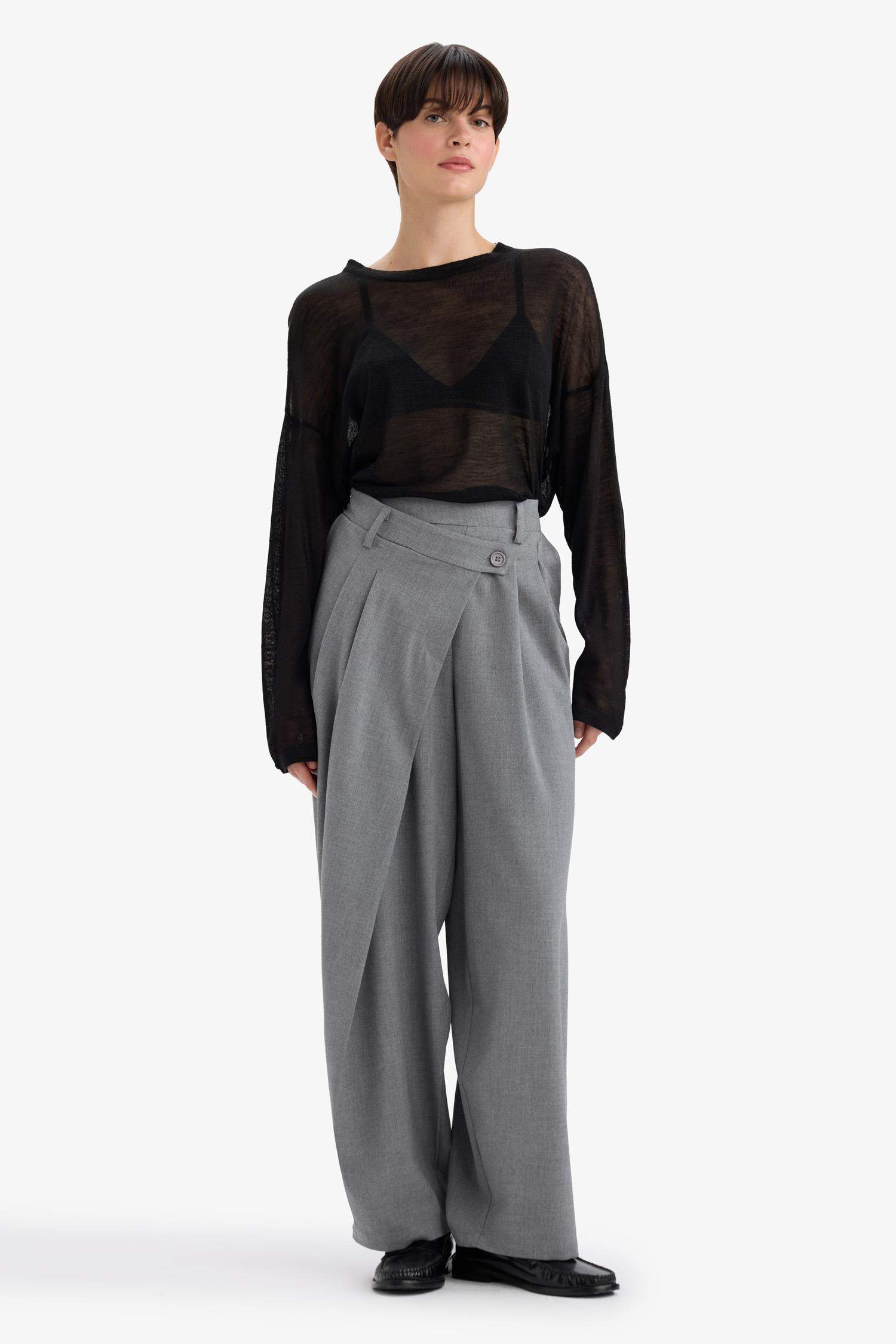 Relax Fit Bisiklet Yaka İnce Triko Kazak