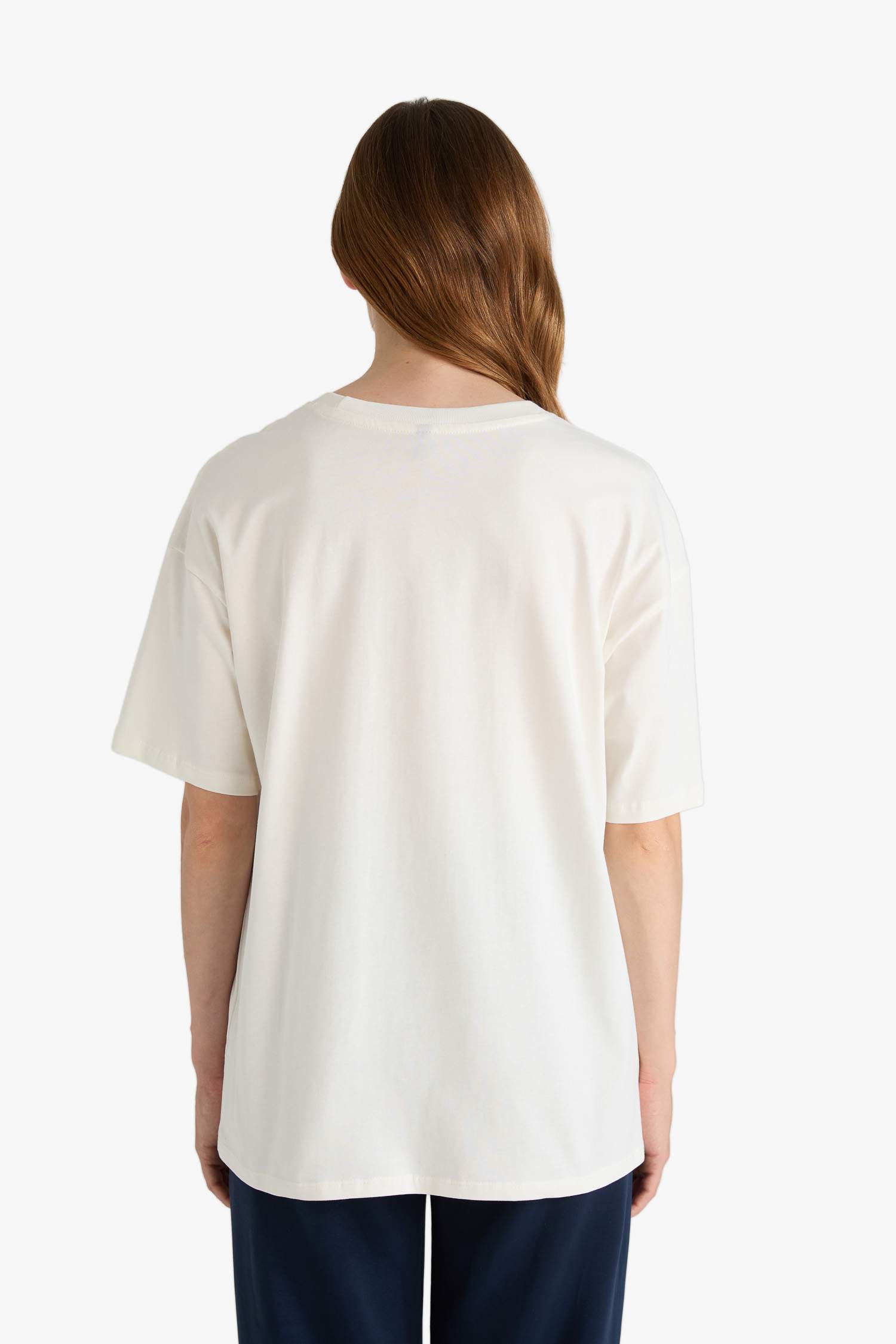 T-shirt oversize imprimé à col rond et manches courtes