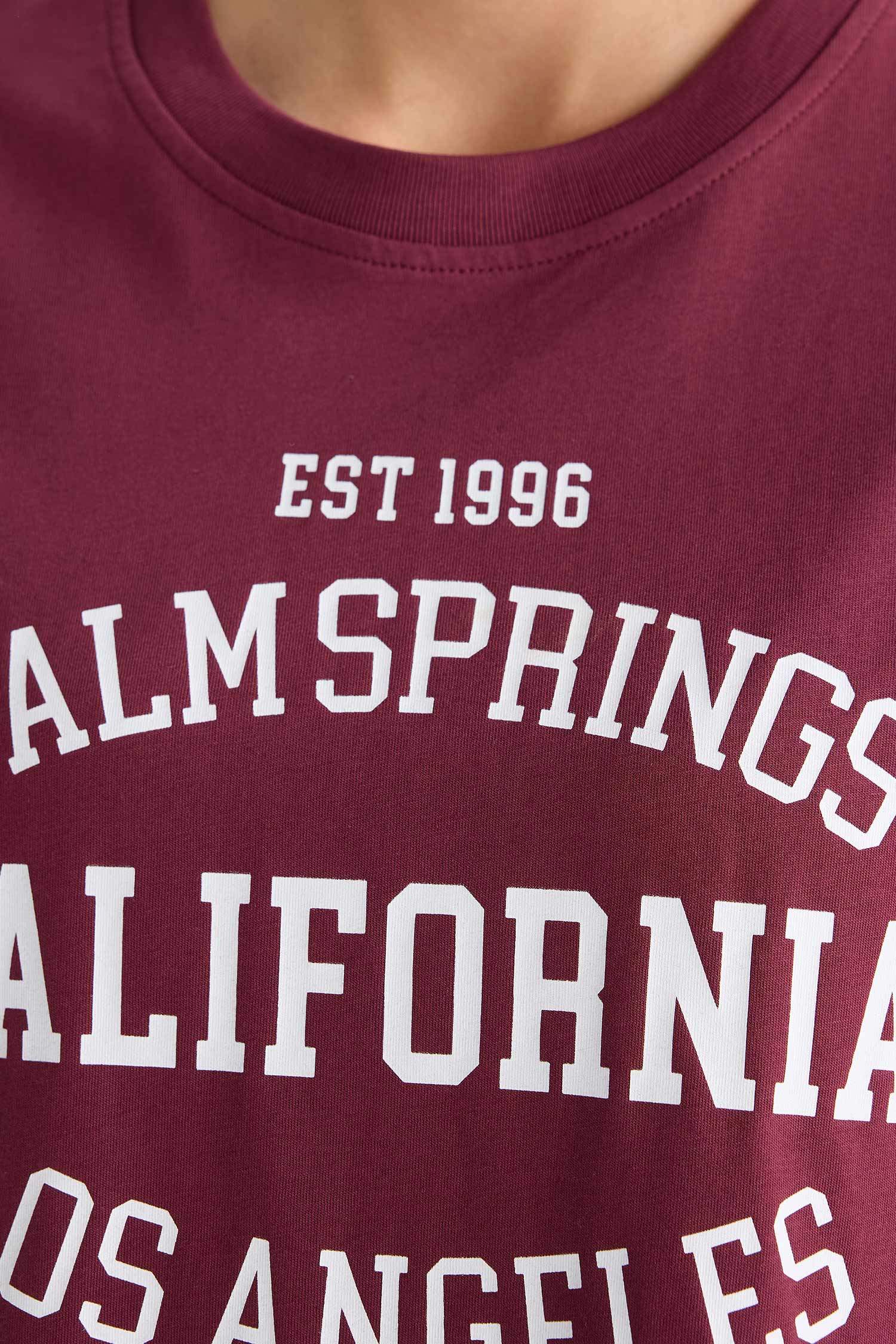 Oversize Fit Crew Neck Printed Short Sleeve T-Shirt