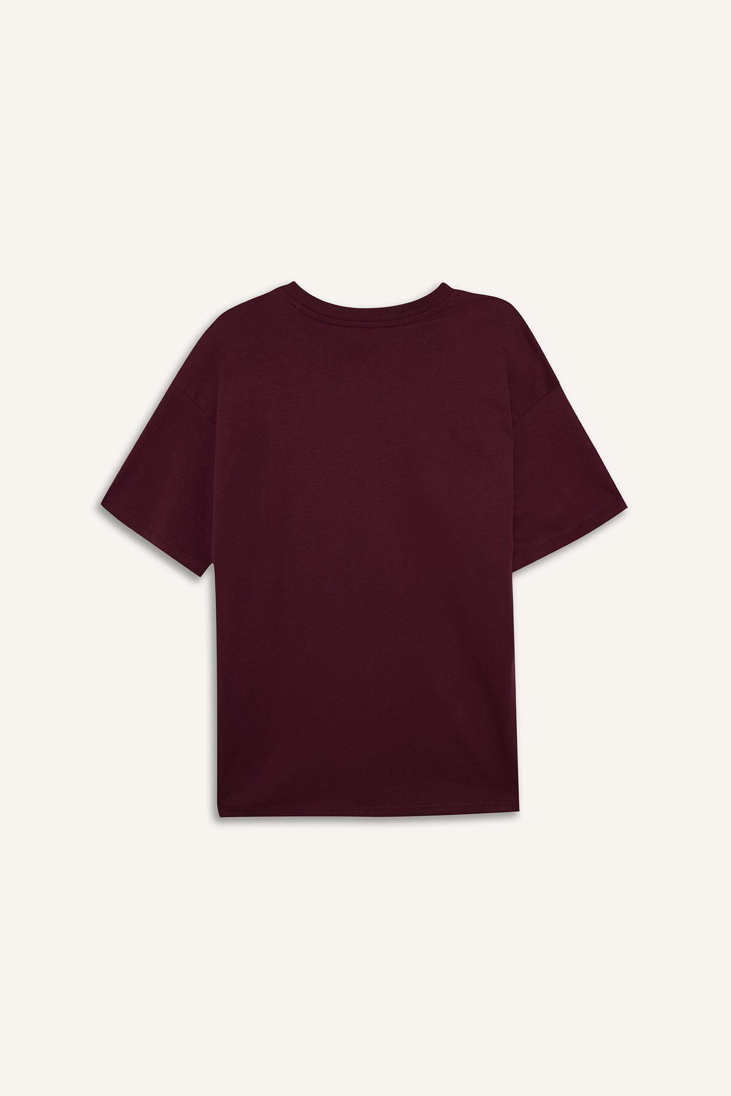 Oversize Fit Crew Neck Printed Short Sleeve T-Shirt