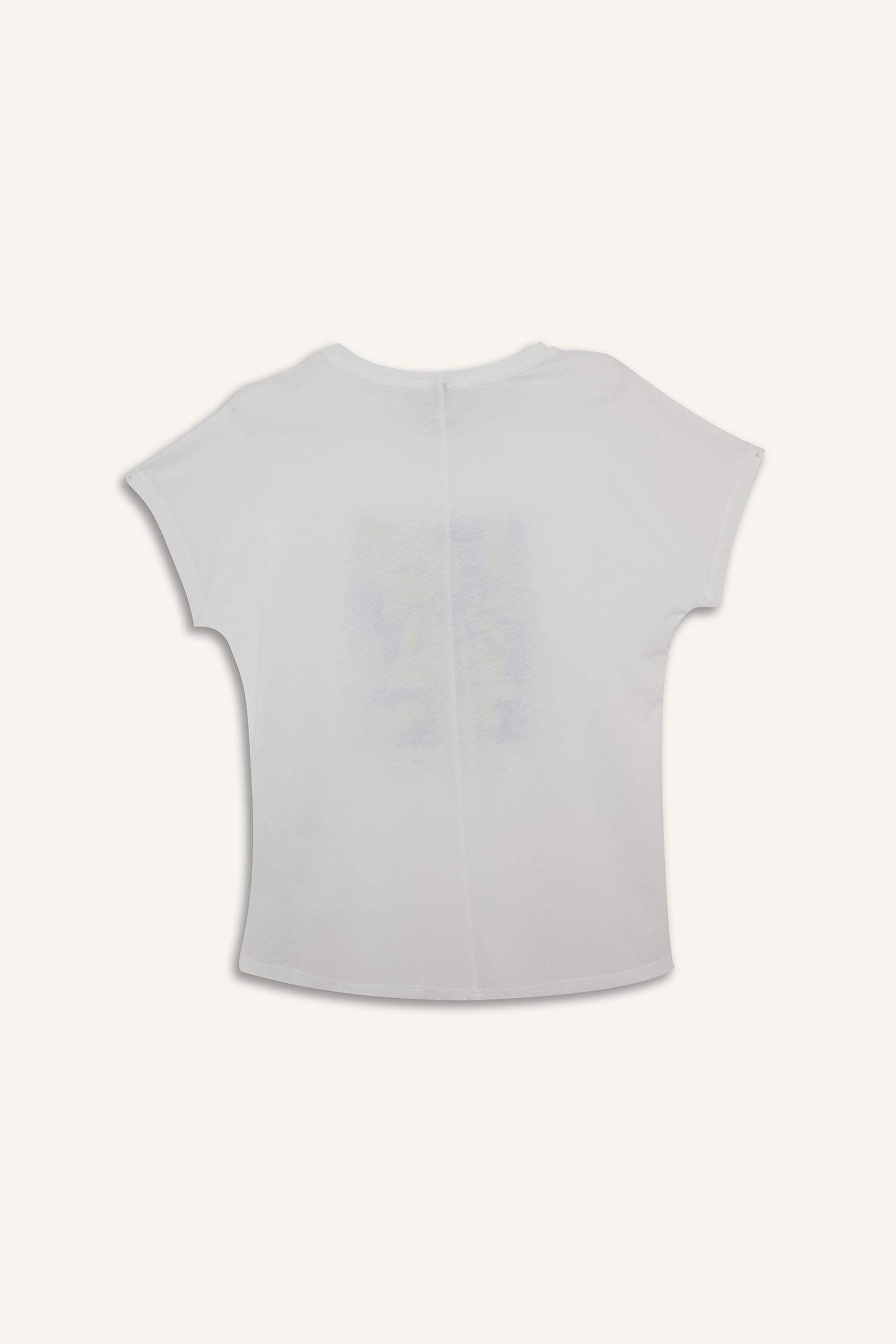 تيشيرت فلورال نص ردن بياخة مستديرة