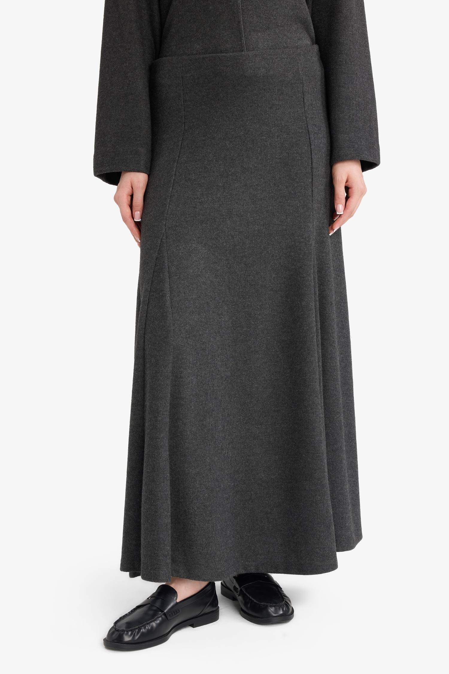 تنورة قماش منسوج قصة A