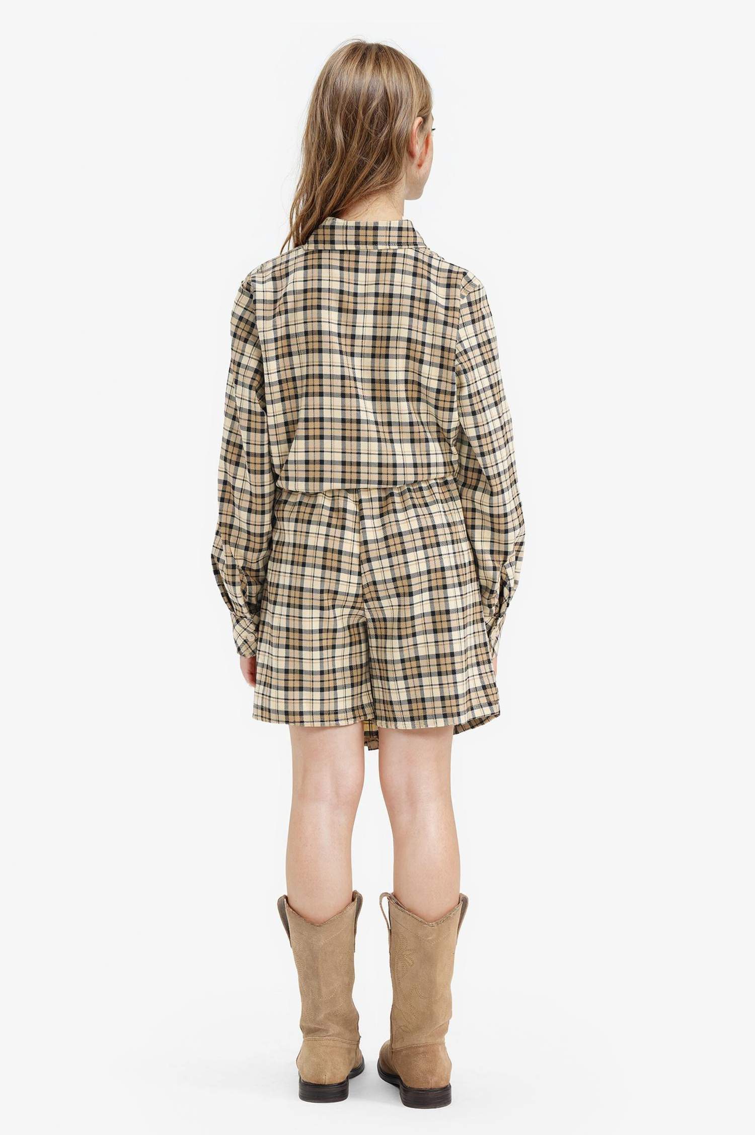 Юбка-шорты в клетку из хлопка для девочек