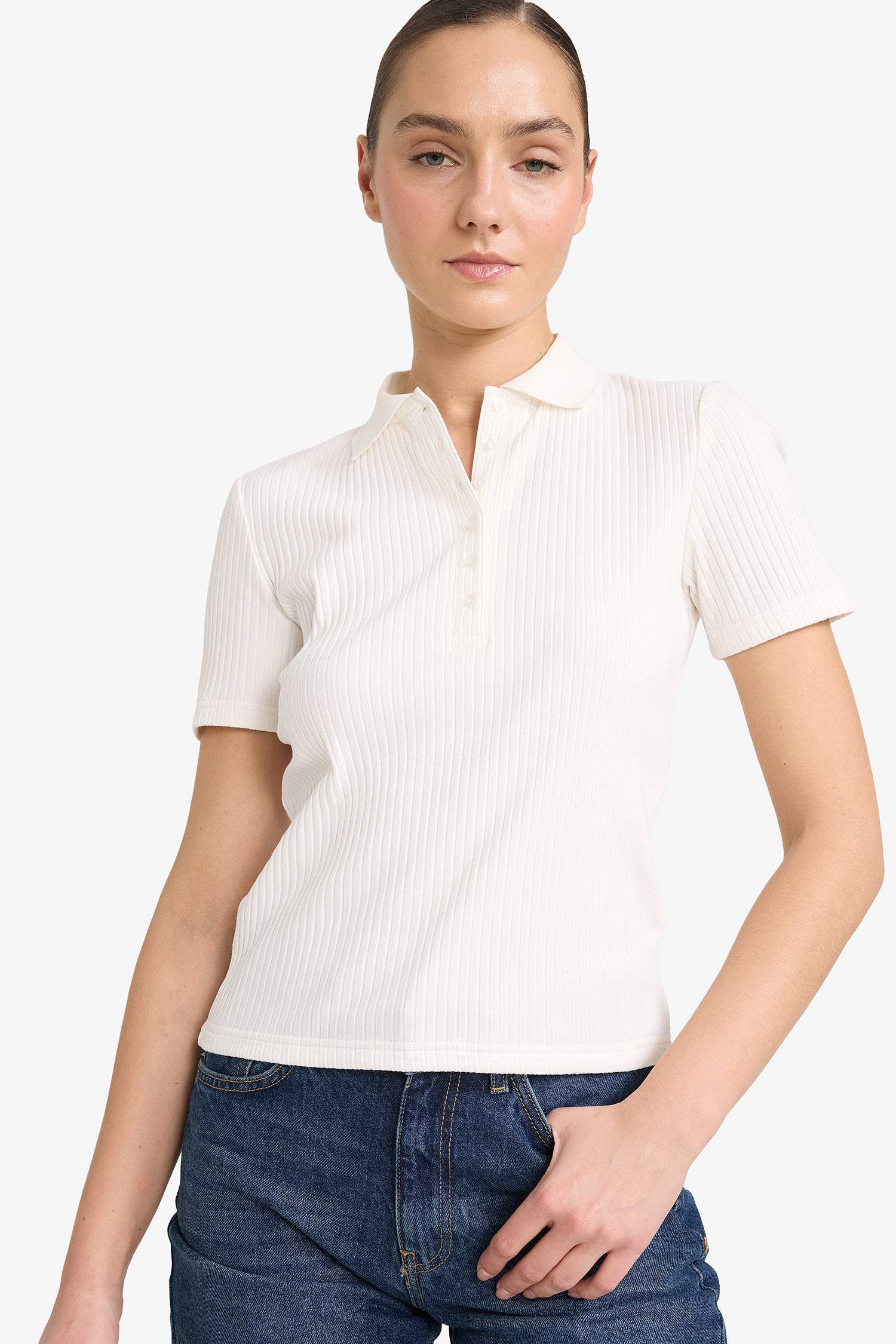 Футболка поло кашкорсе Slim Fit с коротким рукавом