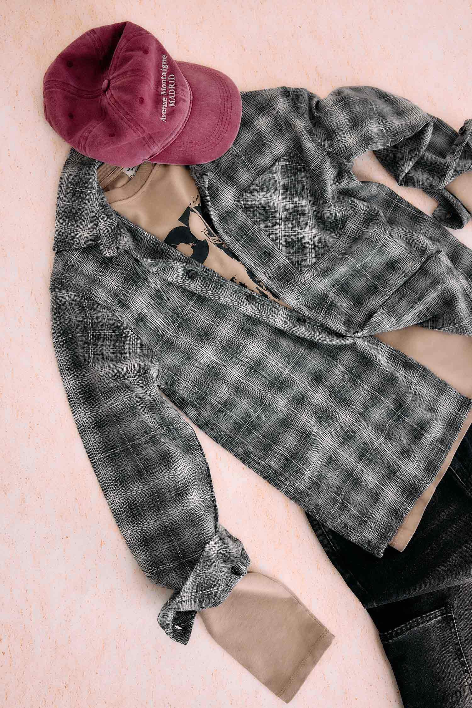 Erkek Çocuk Overshirt Fit Polo Yaka Kareli Flanel Uzun Kollu Gömlek