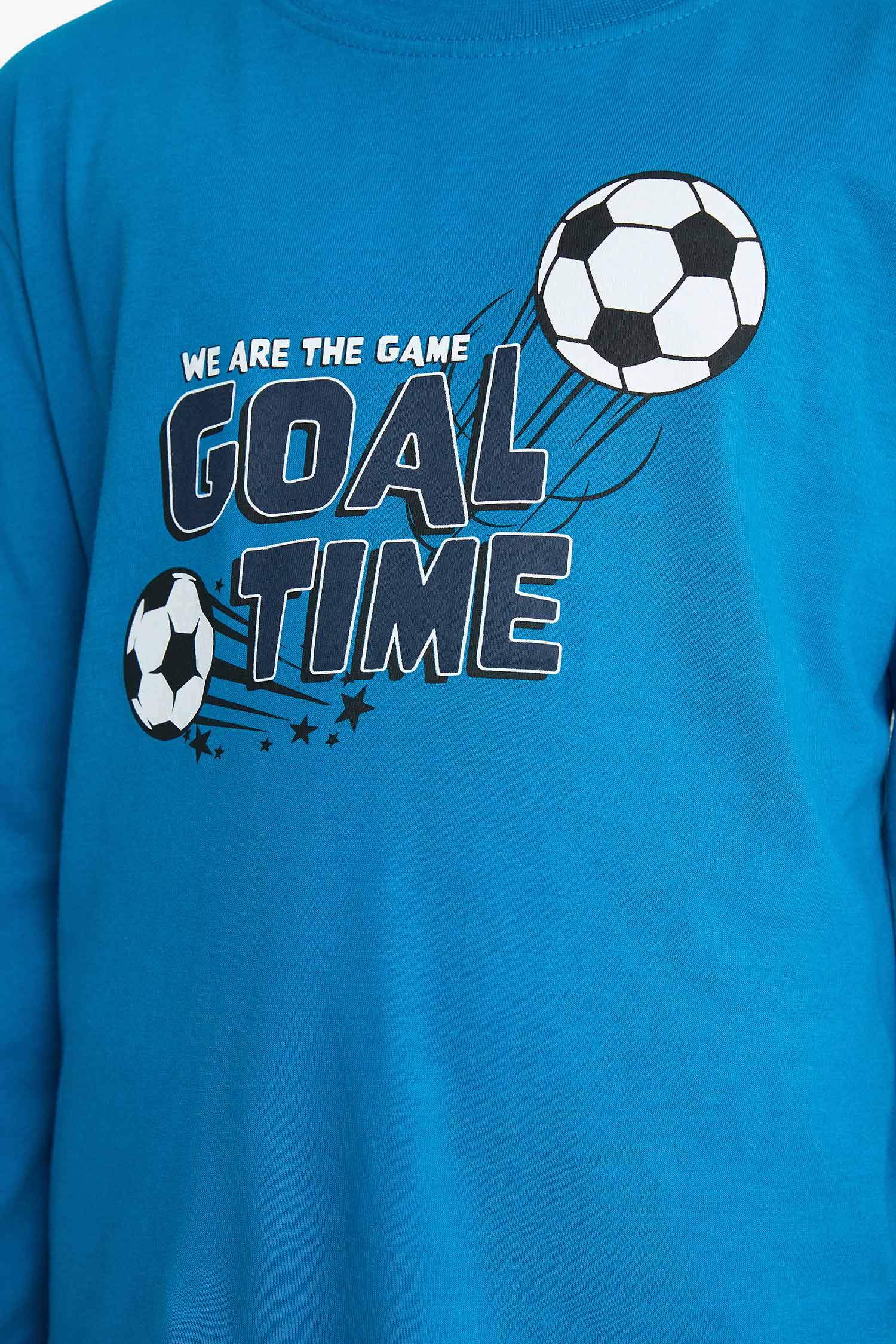 Erkek Çocuk Pijama Takımı Baskılı Uzun Kollu Üst Uzun Alt