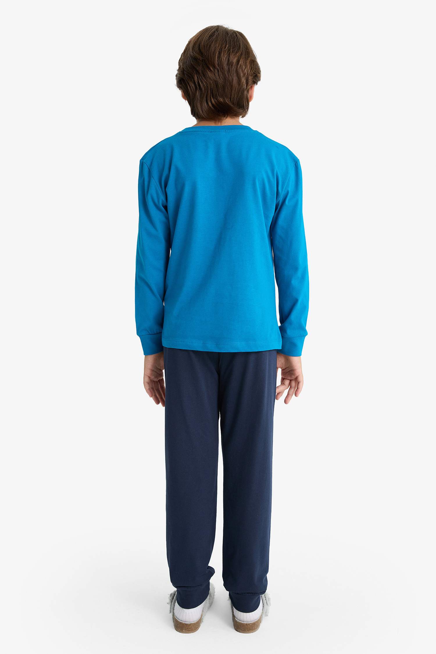 Erkek Çocuk Pijama Takımı Baskılı Uzun Kollu Üst Uzun Alt