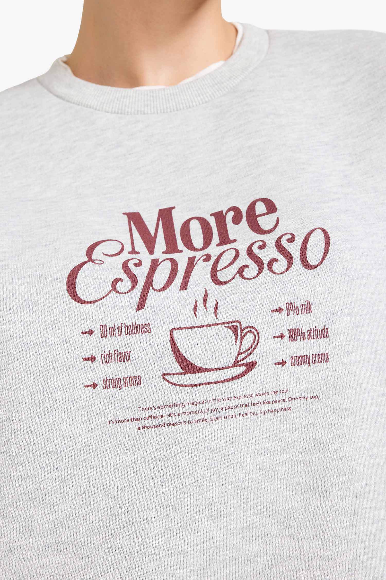 Sweatshirt épais imprimé à col rond Coupe décontractée