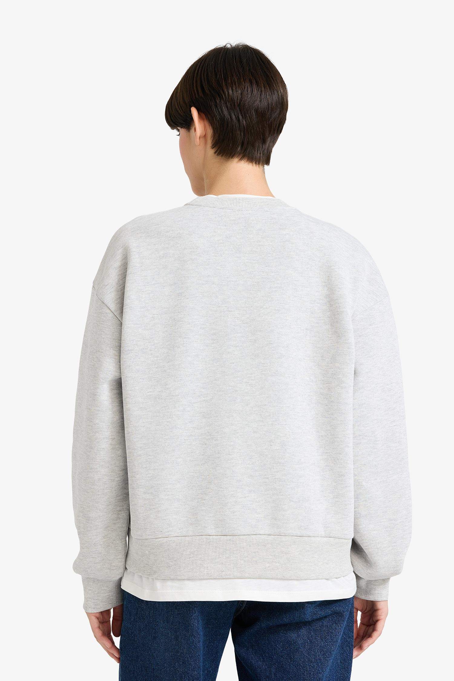 Sweatshirt épais imprimé à col rond Coupe décontractée