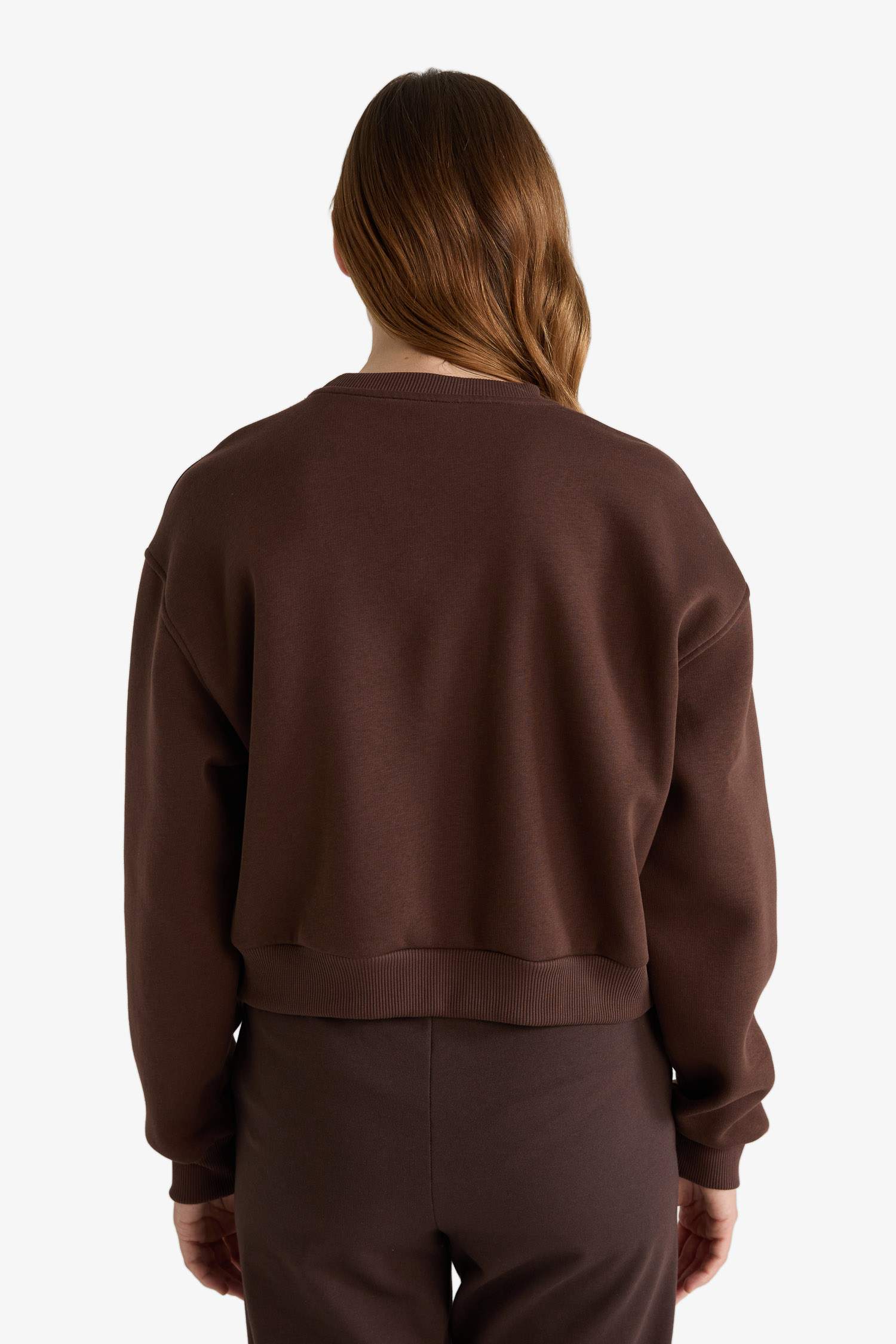 Boxy Fit Embroidered Long Sleeve Sweatshirt