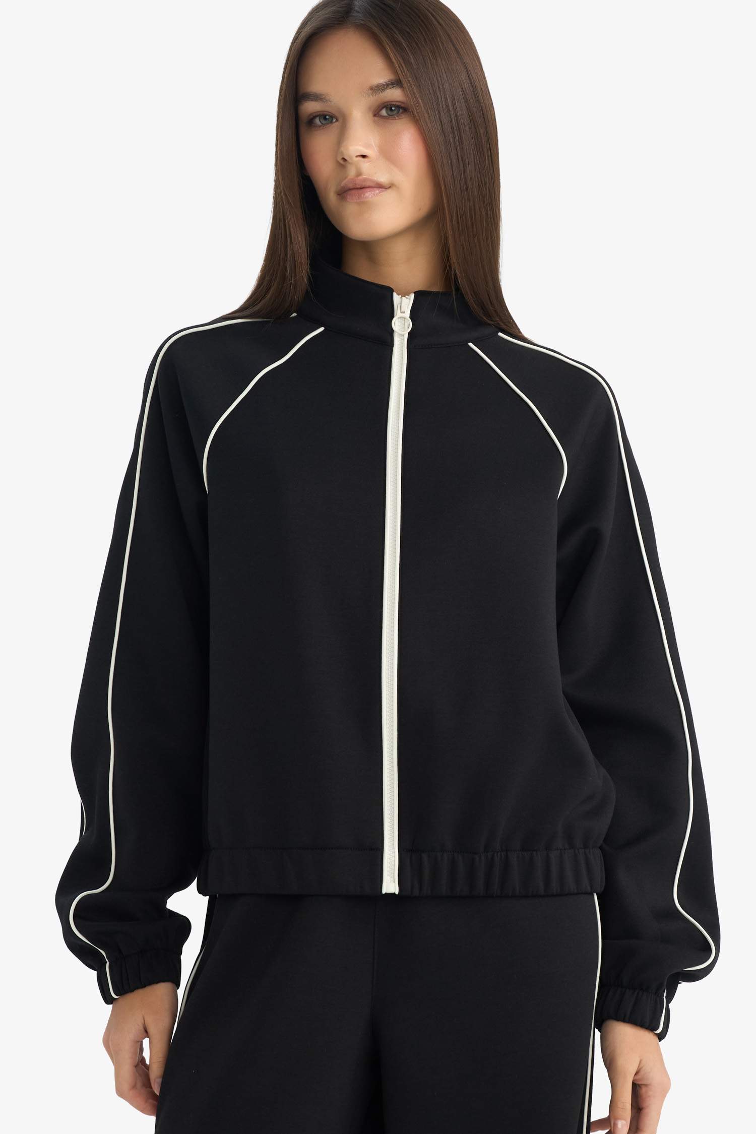 Loose Fit жартылай тік жағалы кардиган