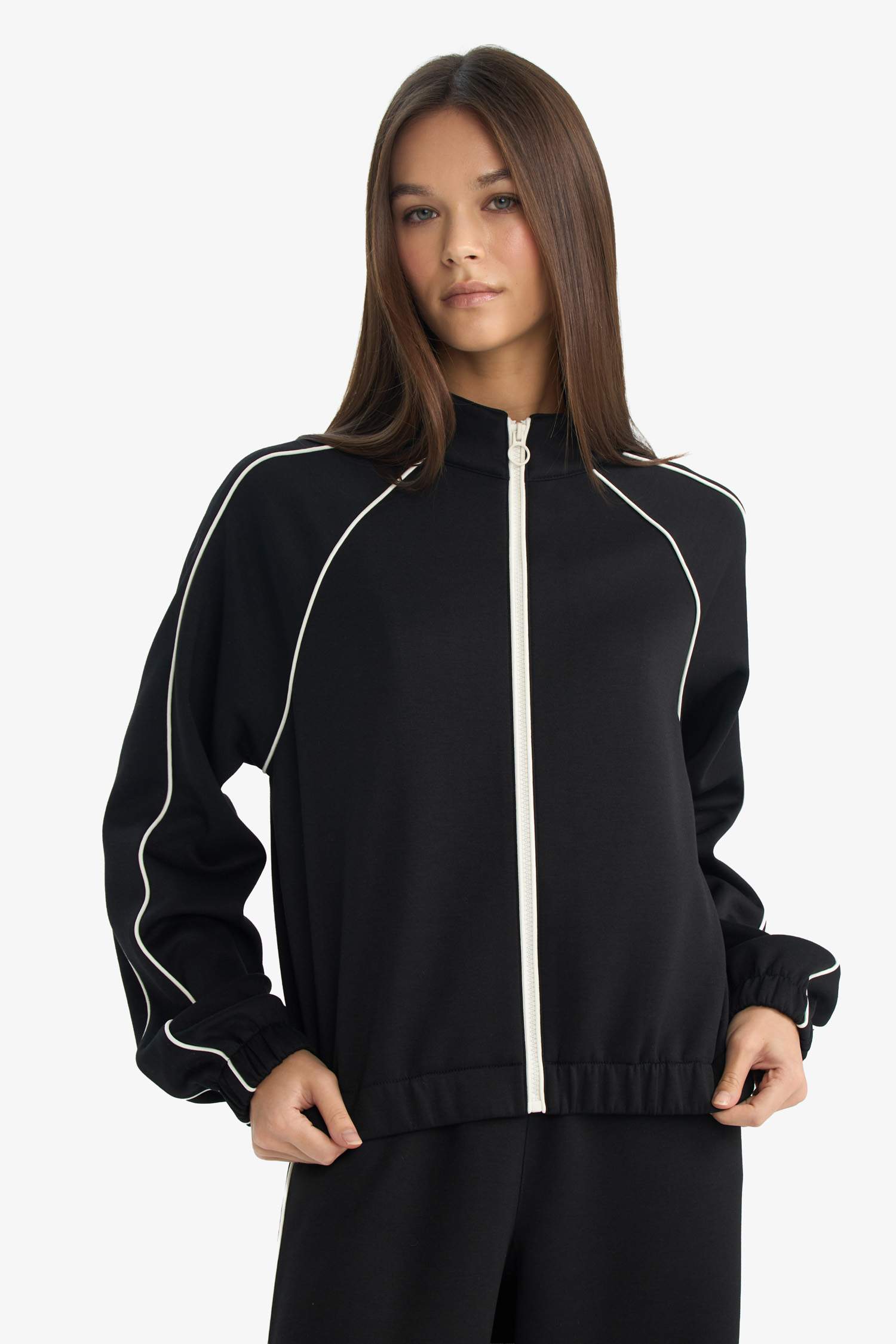 Loose Fit жартылай тік жағалы кардиган