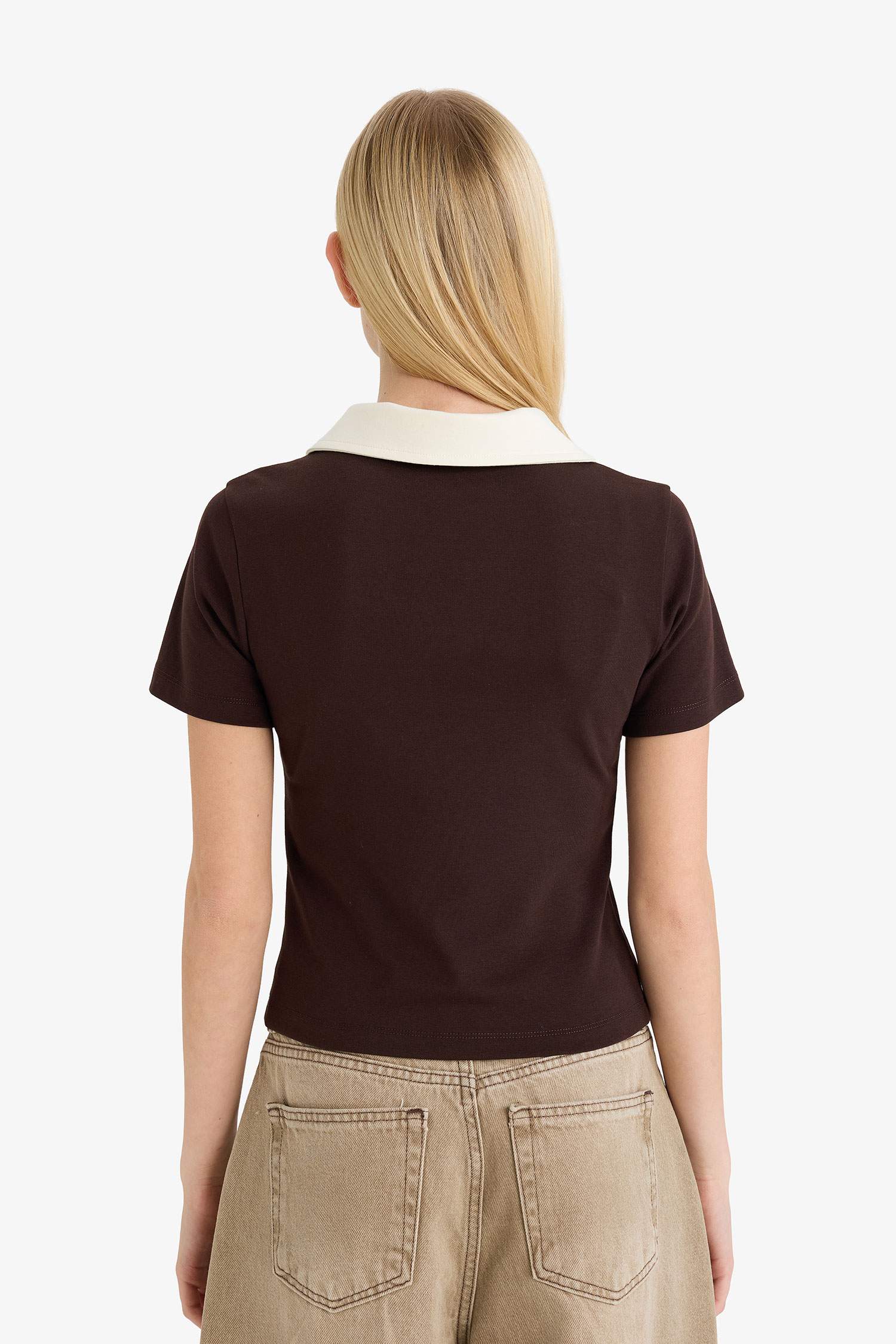 Футболка в рубчик Fitted с коротким рукавом