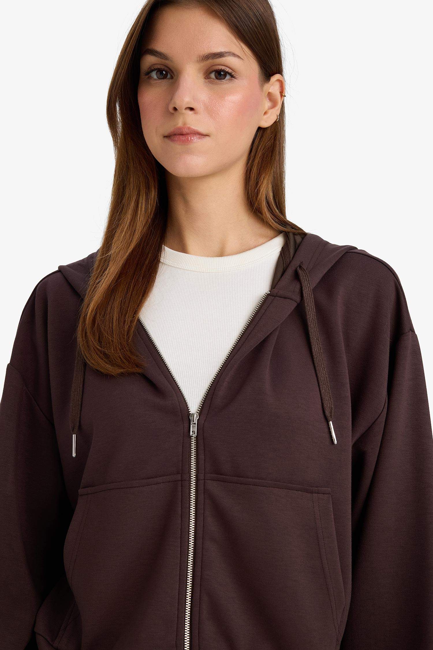 Loose Fit капюшоны бар модал кардиган