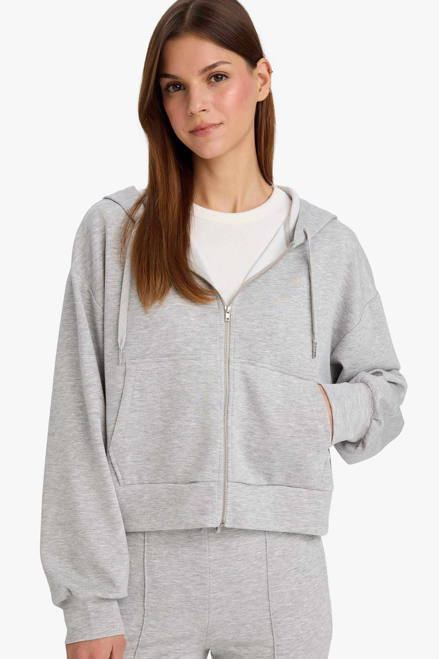 Loose Fit капюшоны бар модал кардиган