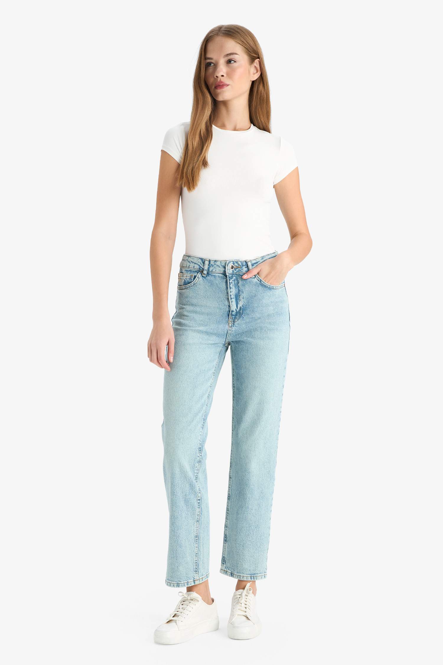 Comfort Straight Regular Waist Ankle Length Jeans