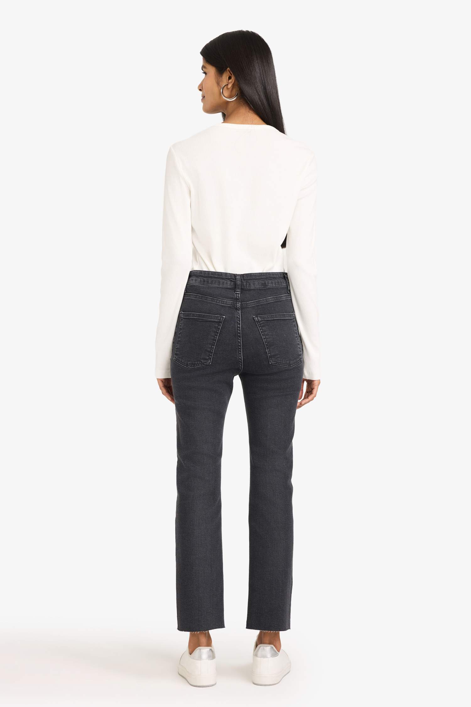 Crop Flare Fit Düşük Bel Bilek Boy Jean Yıkamalı Pantolon