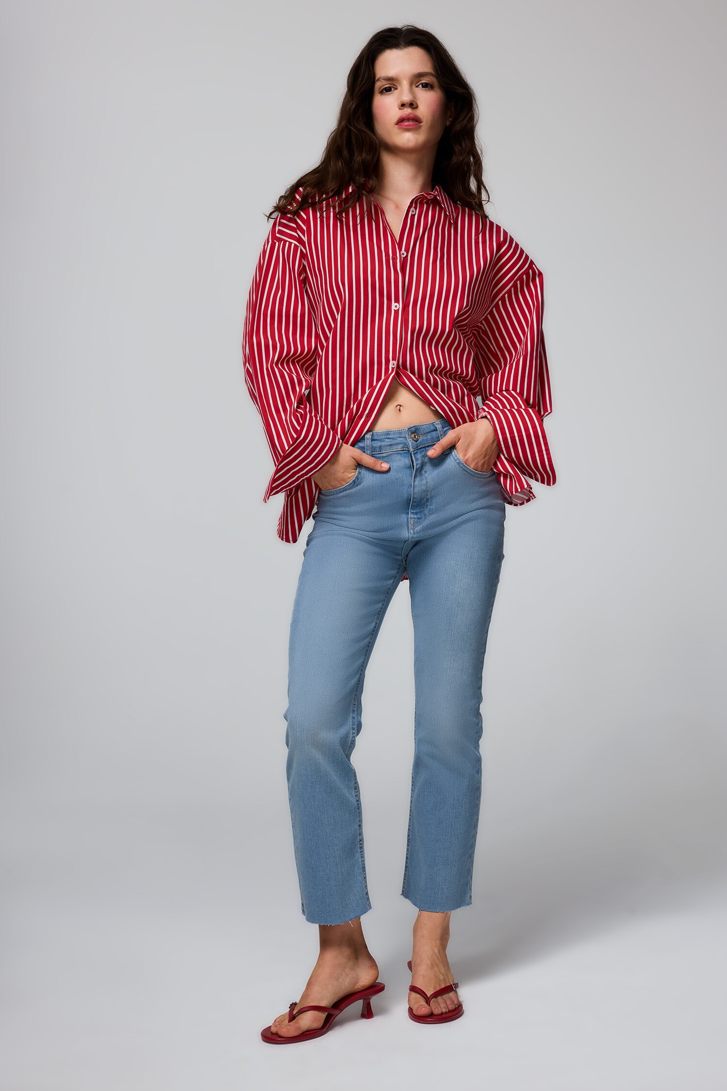 DeFacto Yüksek Bel Bilek Boyu Crop Kesim Jean Pantolon