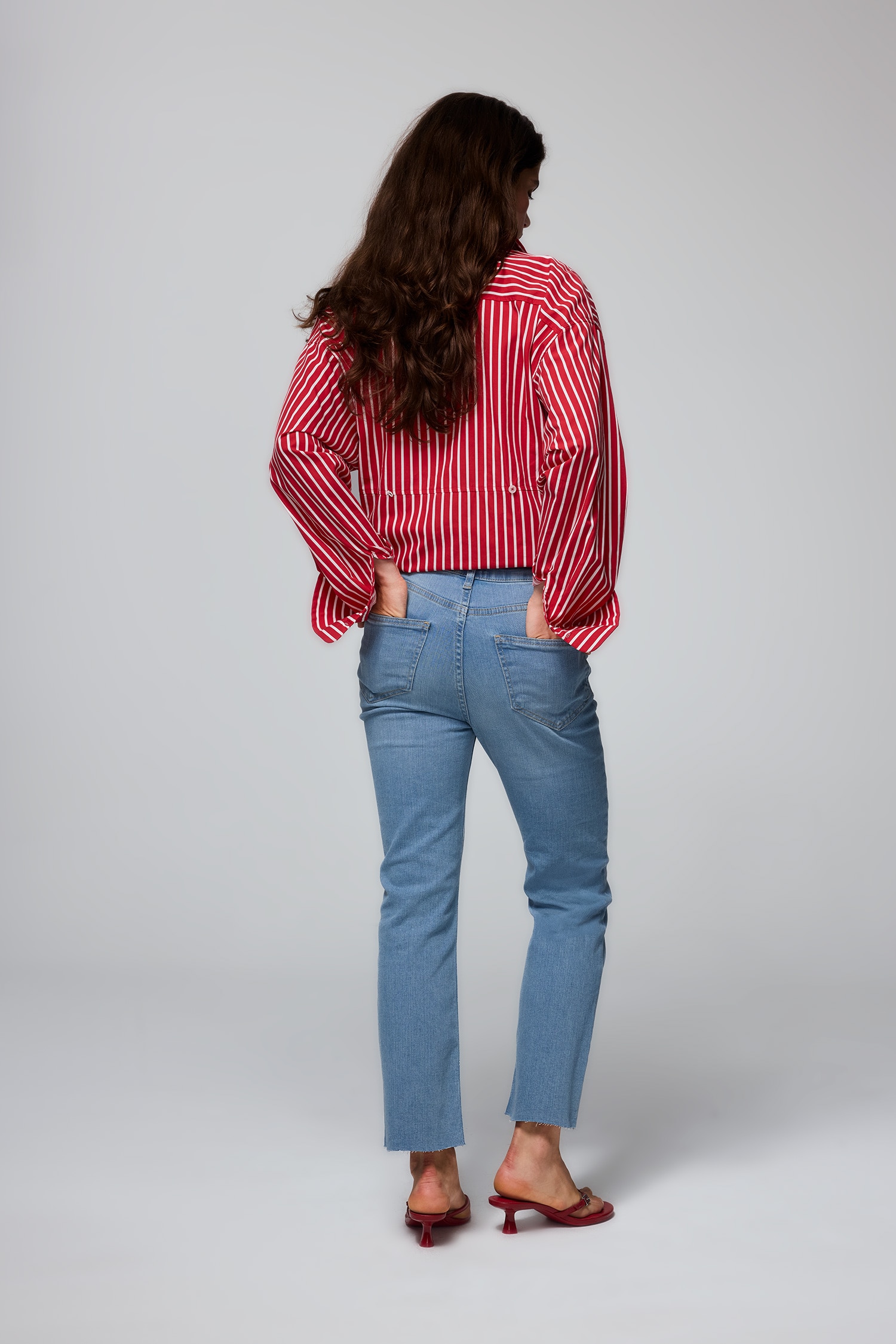 DeFacto Yüksek Bel Bilek Boyu Crop Kesim Jean Pantolon görsel 5