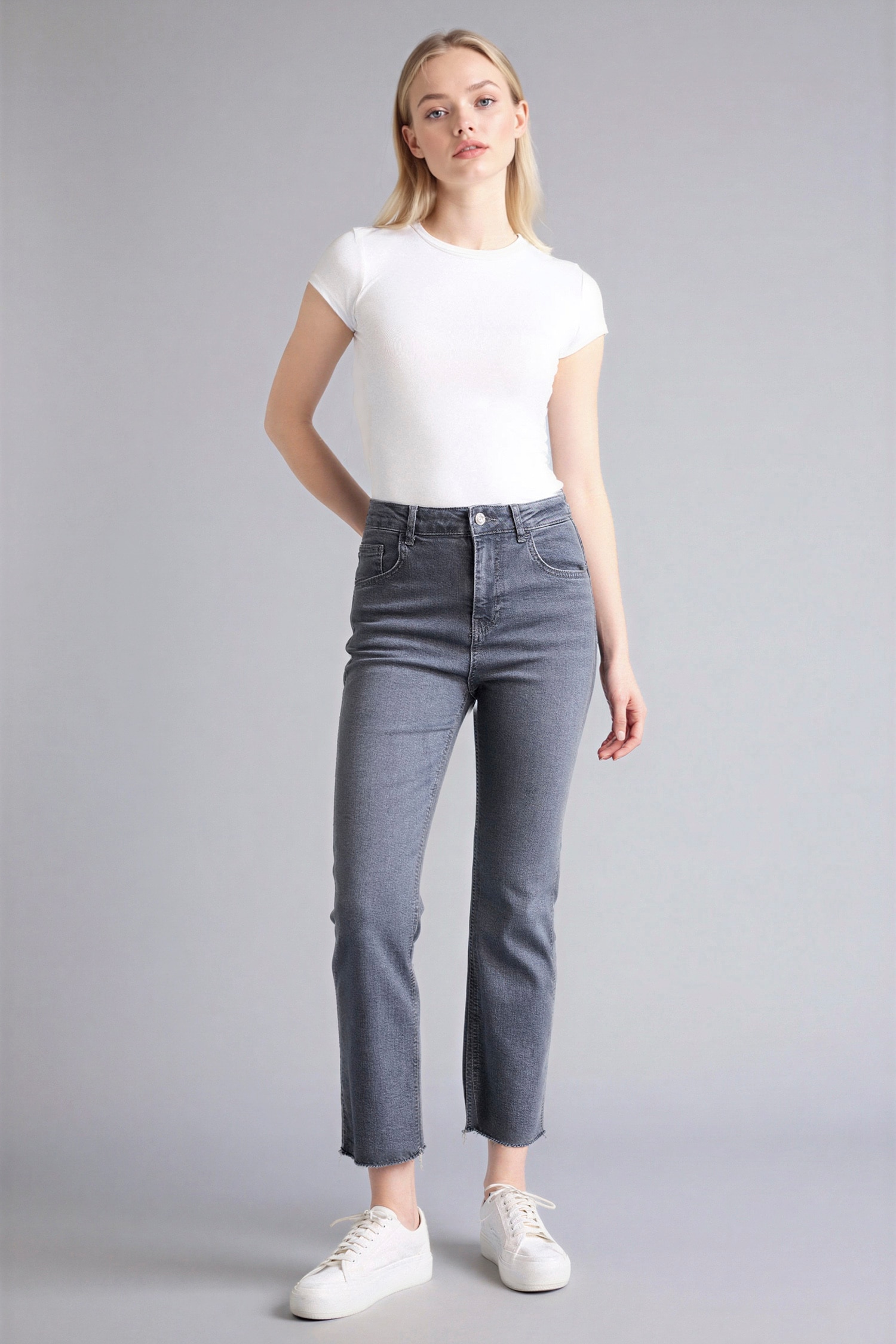 DeFacto Crop Flare Fıt Yüksek Bel Jean Pantolon