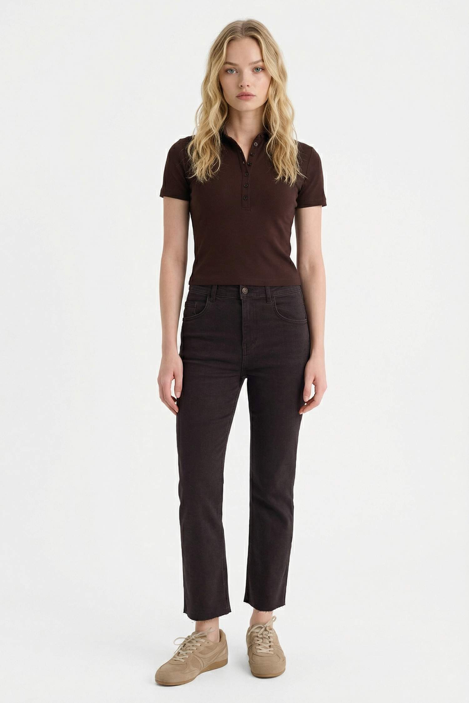 Футболка в рубчик Fitted с коротким рукавом