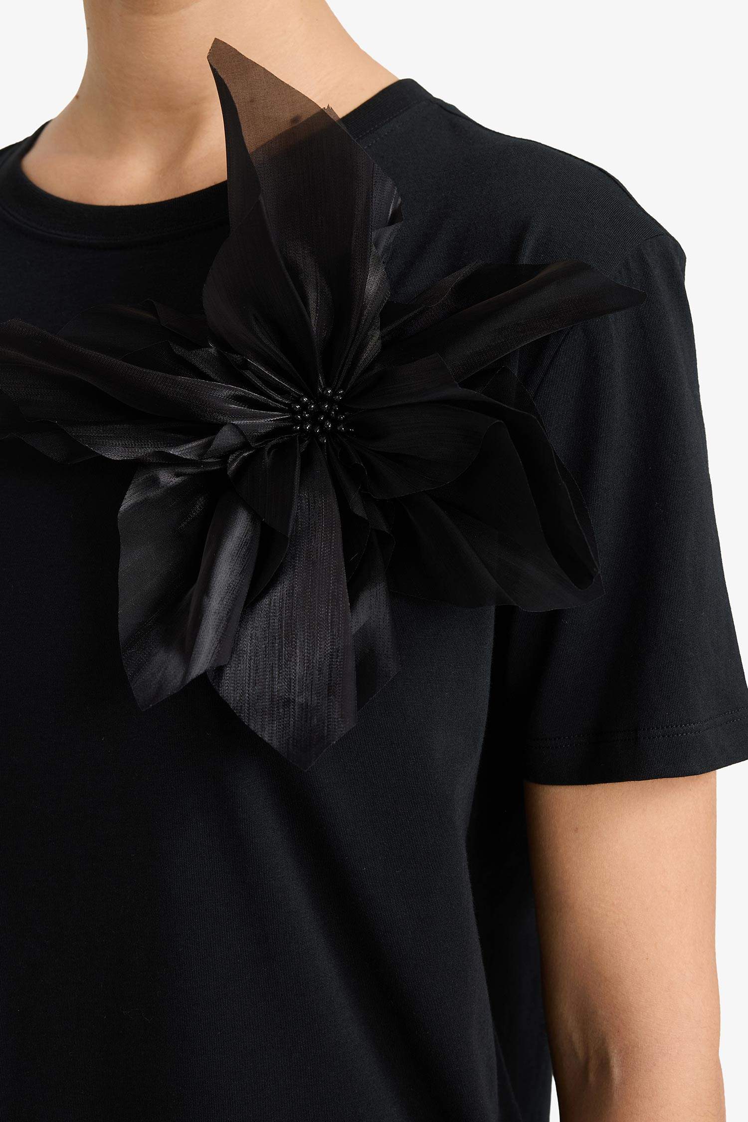 Regular Fit дөңгелек жағалы 3D суретті трикотаж қысқа жеңді футболка