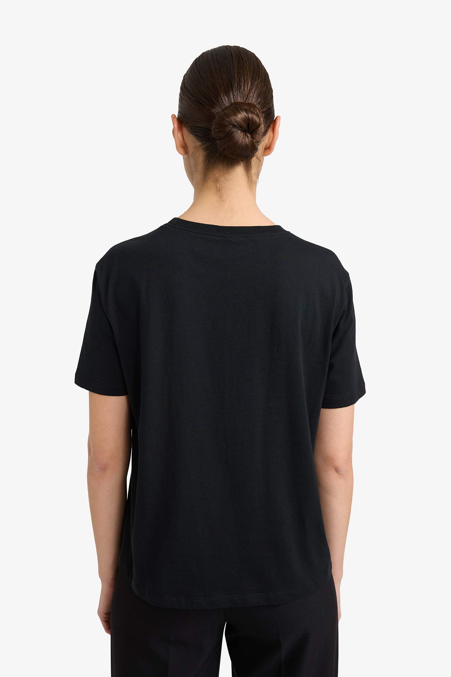 Regular Fit дөңгелек жағалы 3D суретті трикотаж қысқа жеңді футболка